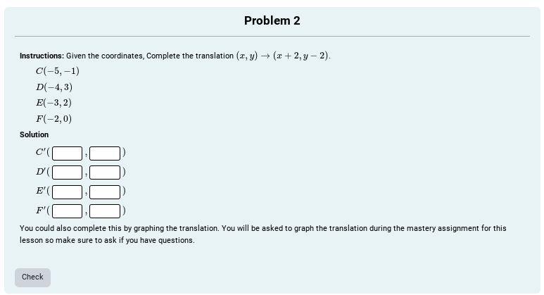 answer Problem 2 Instructions: Given the