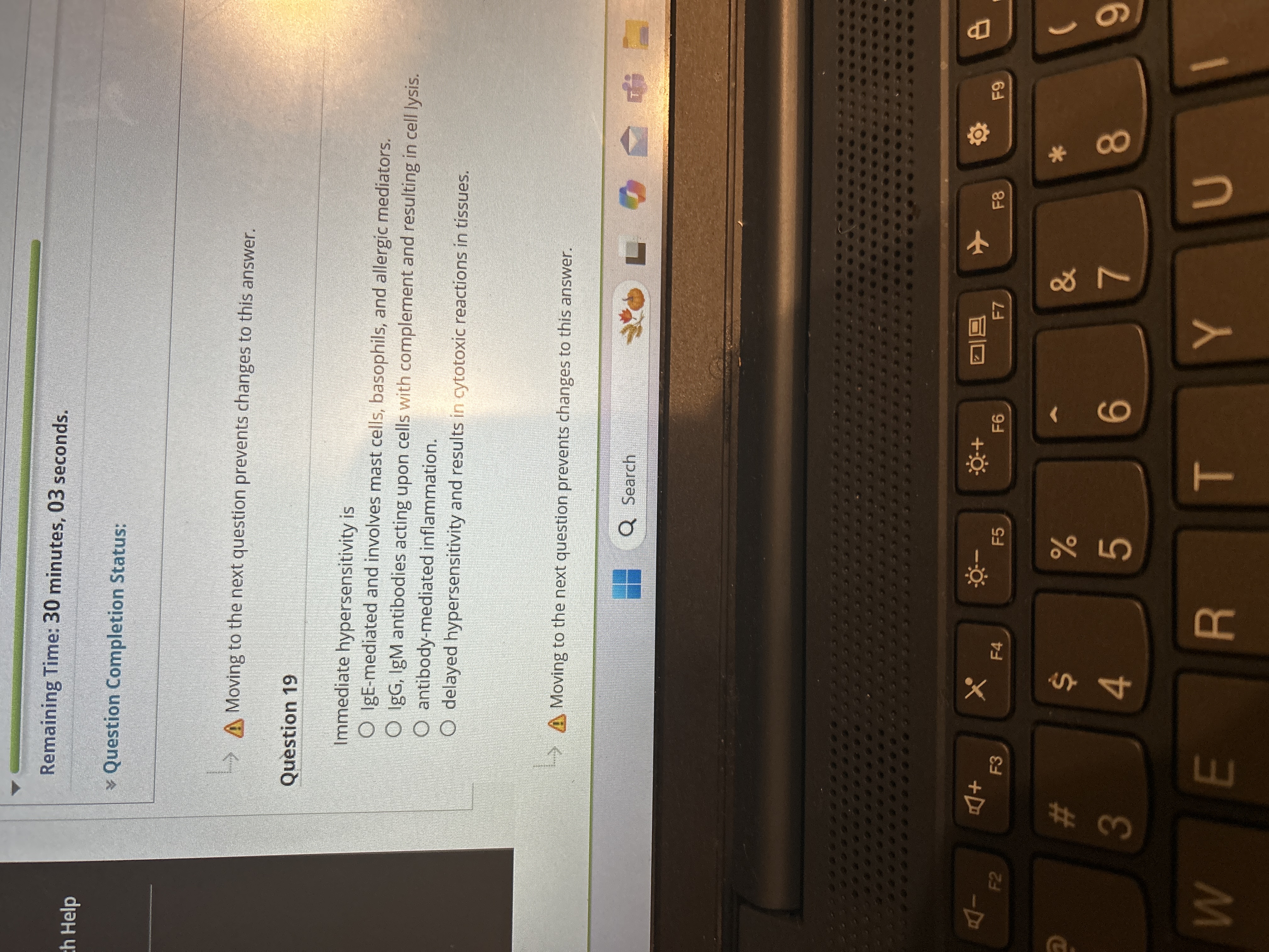 Answer Remaining Time: 30 minutes, 03 seconds. h