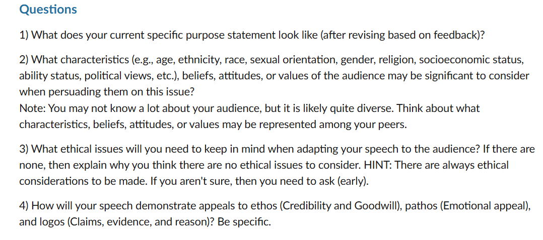 Audience Analysis #2 (for Persuasive Speech - 40