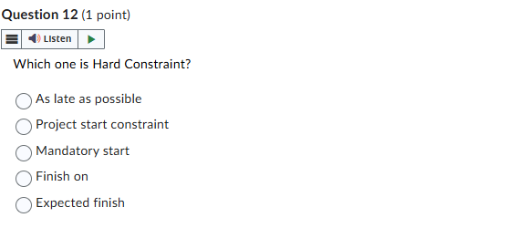 answer Question 12 (1 point) E o Listen n Which