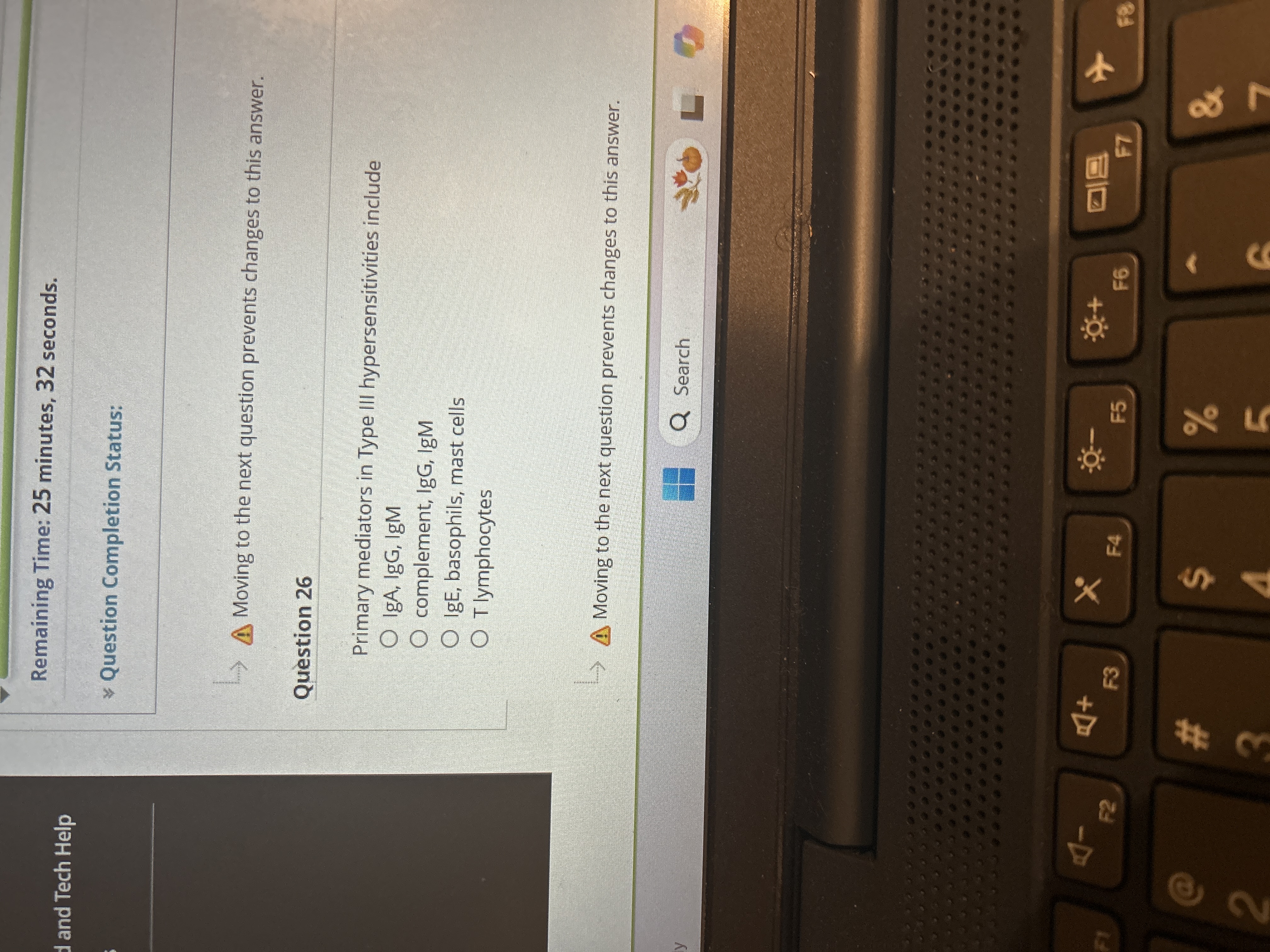 Answer Remaining Time: 25 minutes, 32 seconds. I