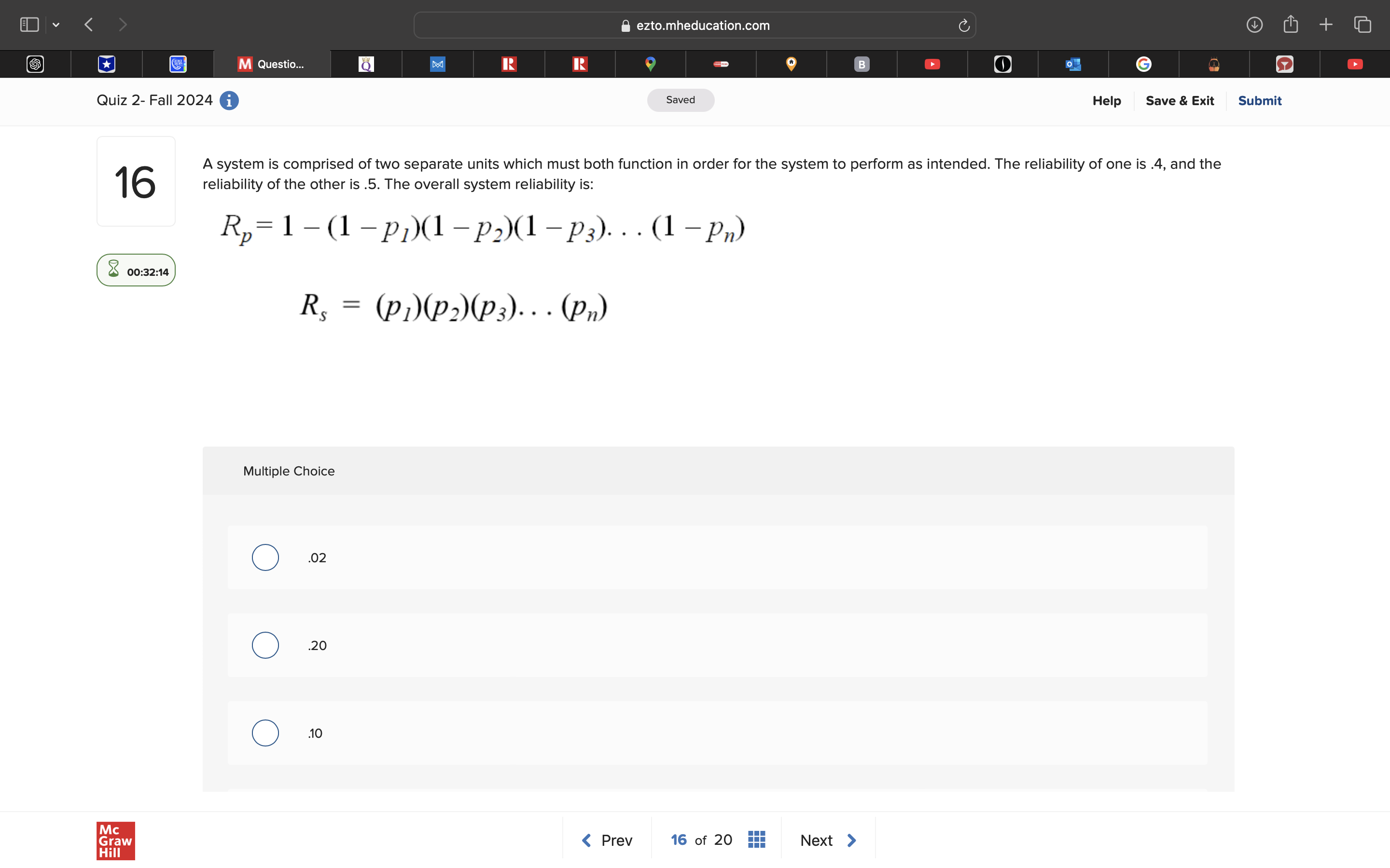 answer ezto.mheducation.com + M Question.. R R B