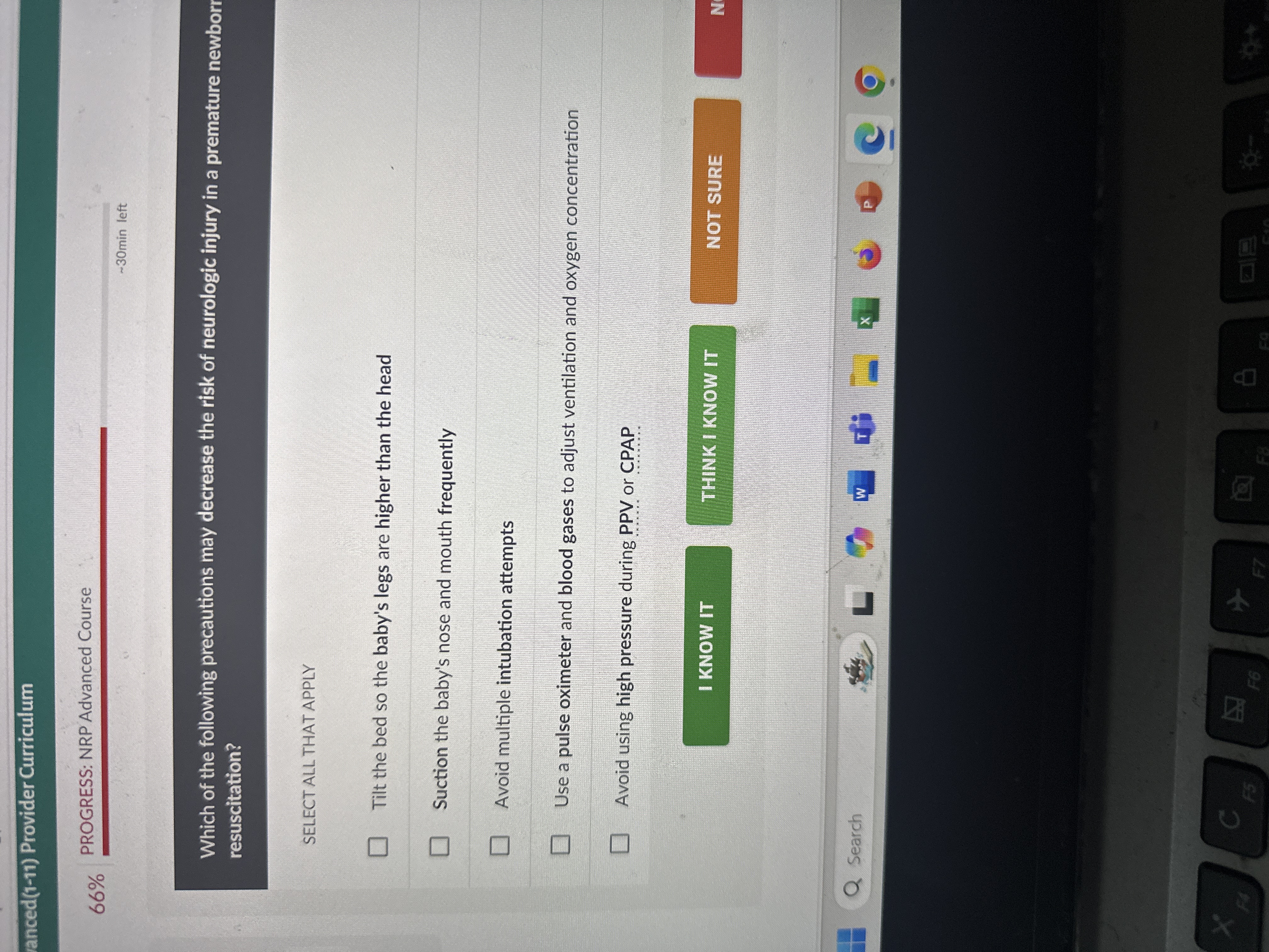 Answer anced(1-11) Provider Curriculum 66%