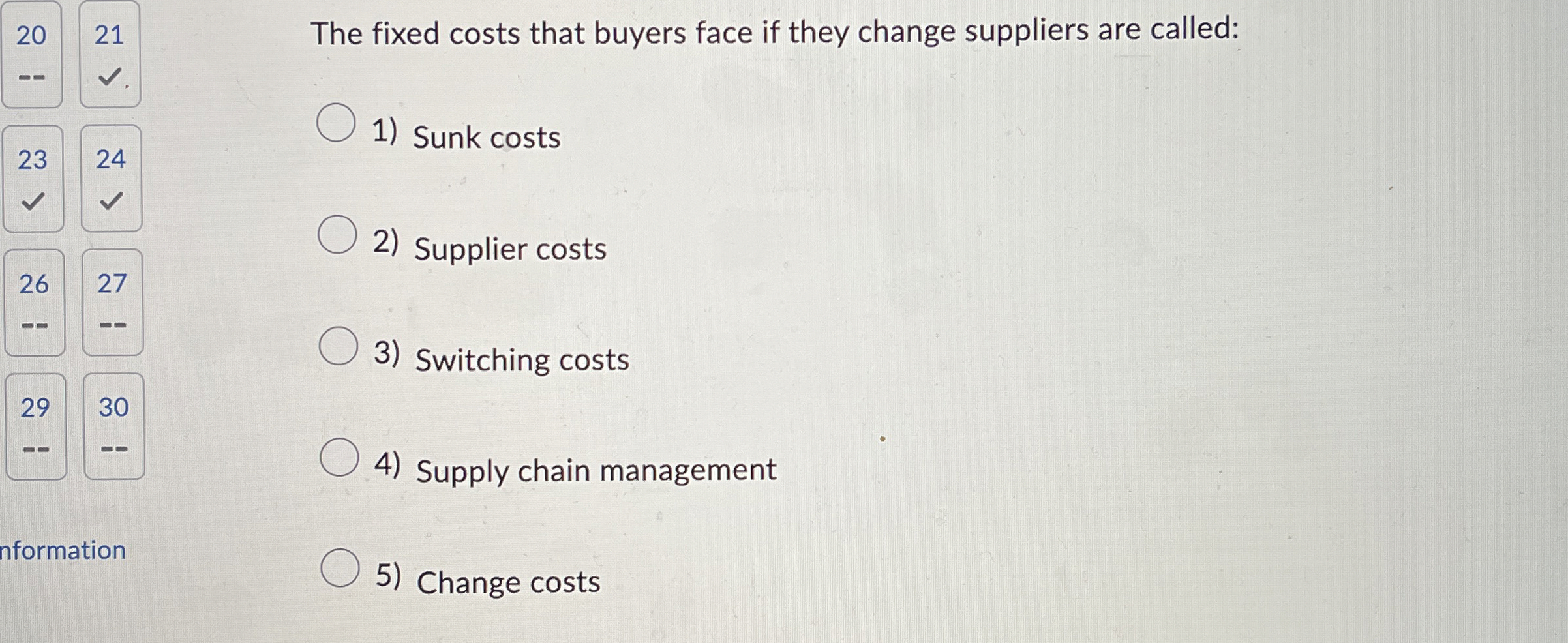 2 0 2 1 The fixed costs that buyers face if they