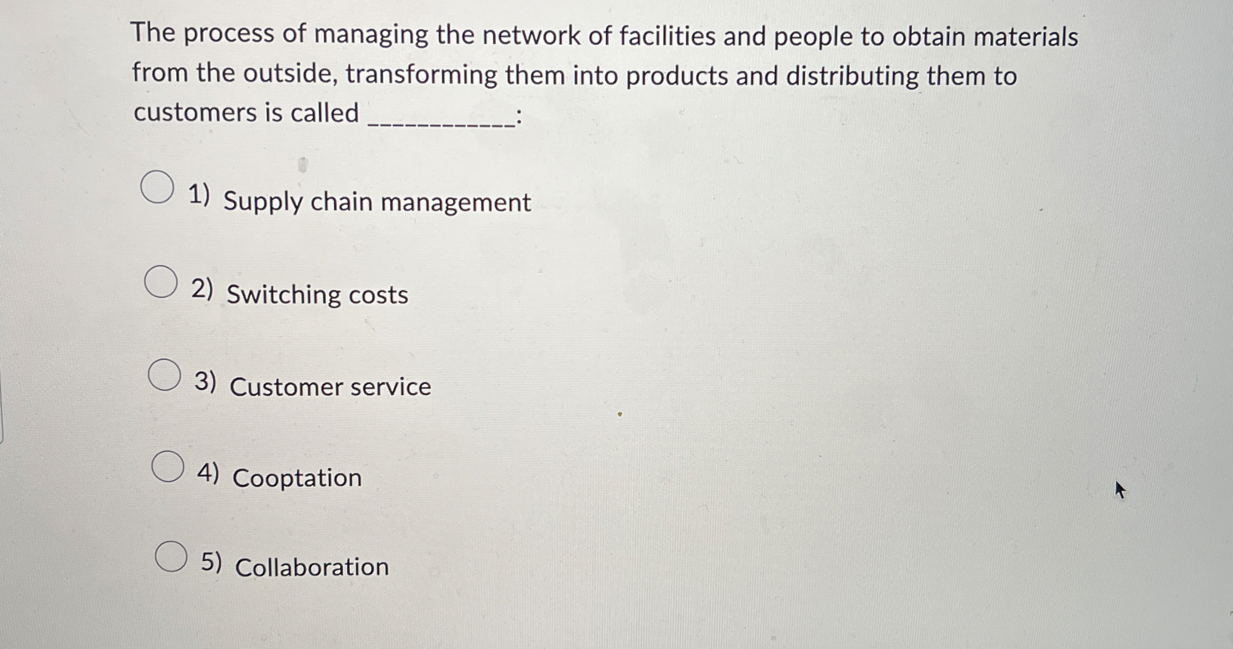 The process of managing the network of facilities