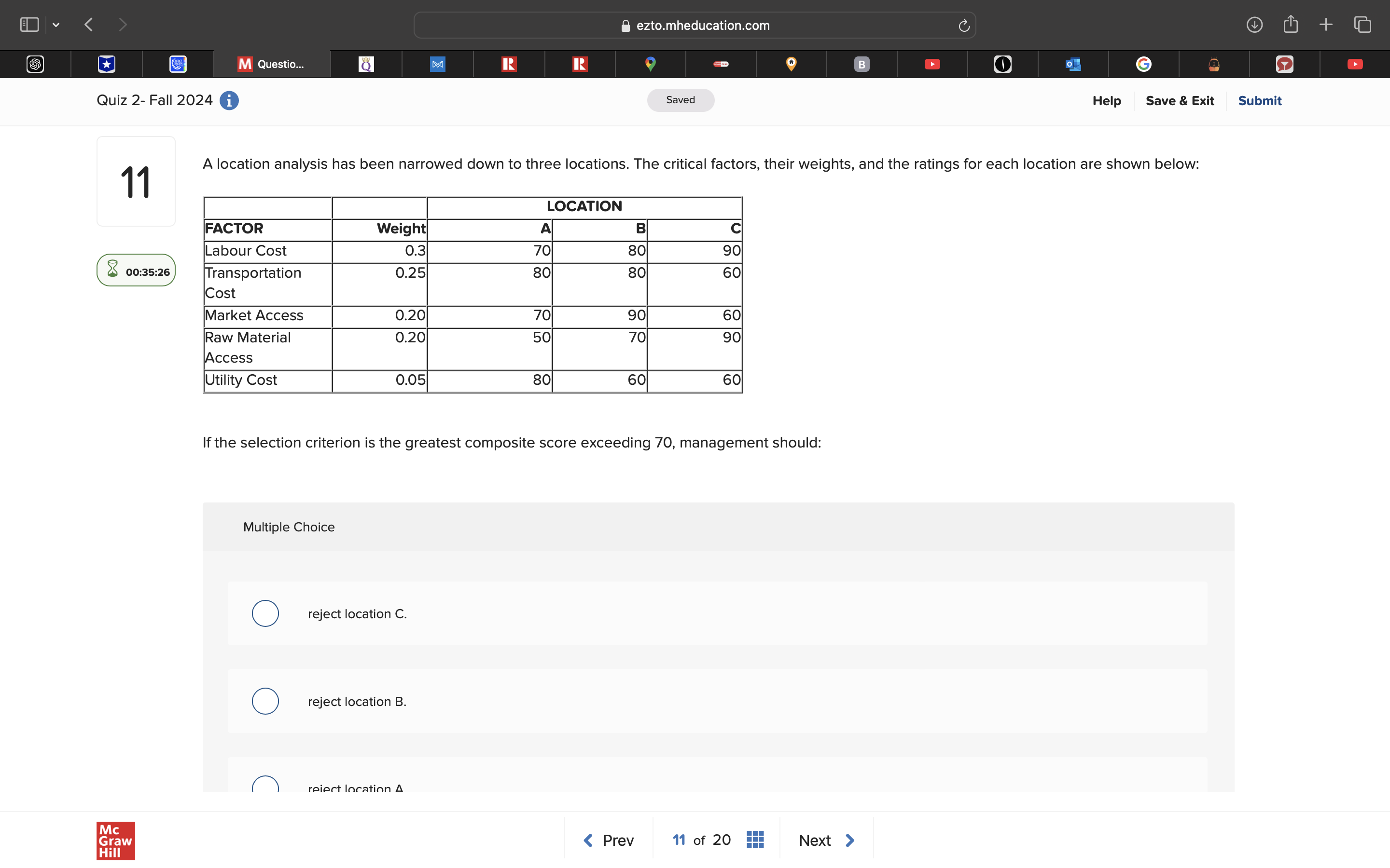 answer ezto.mheducation.com + M Question.. R R B