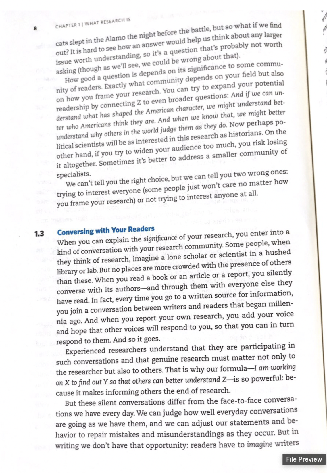 After reading Turabian Chapter 1 Please Summarize