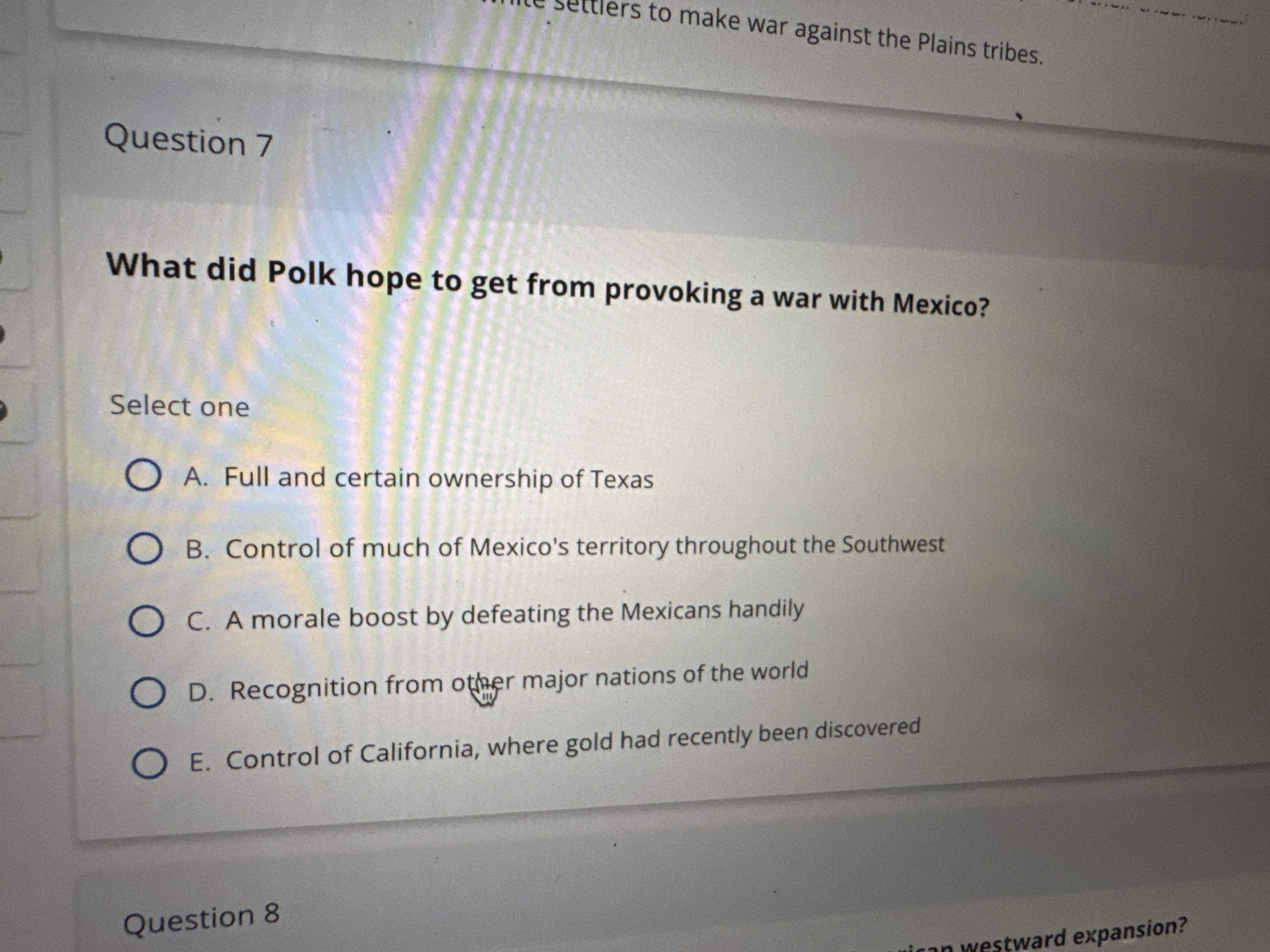 Answer Settlers to make war against the Plains