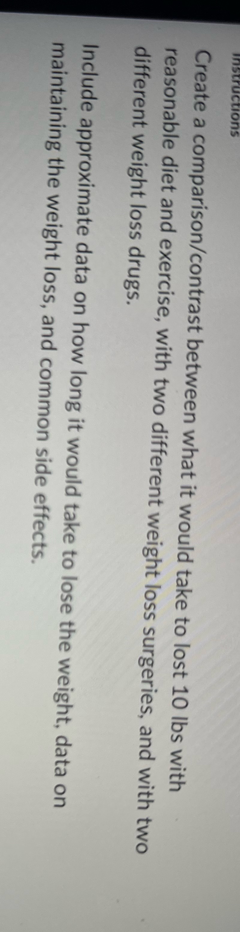 ructions Create a comparison/contrast between