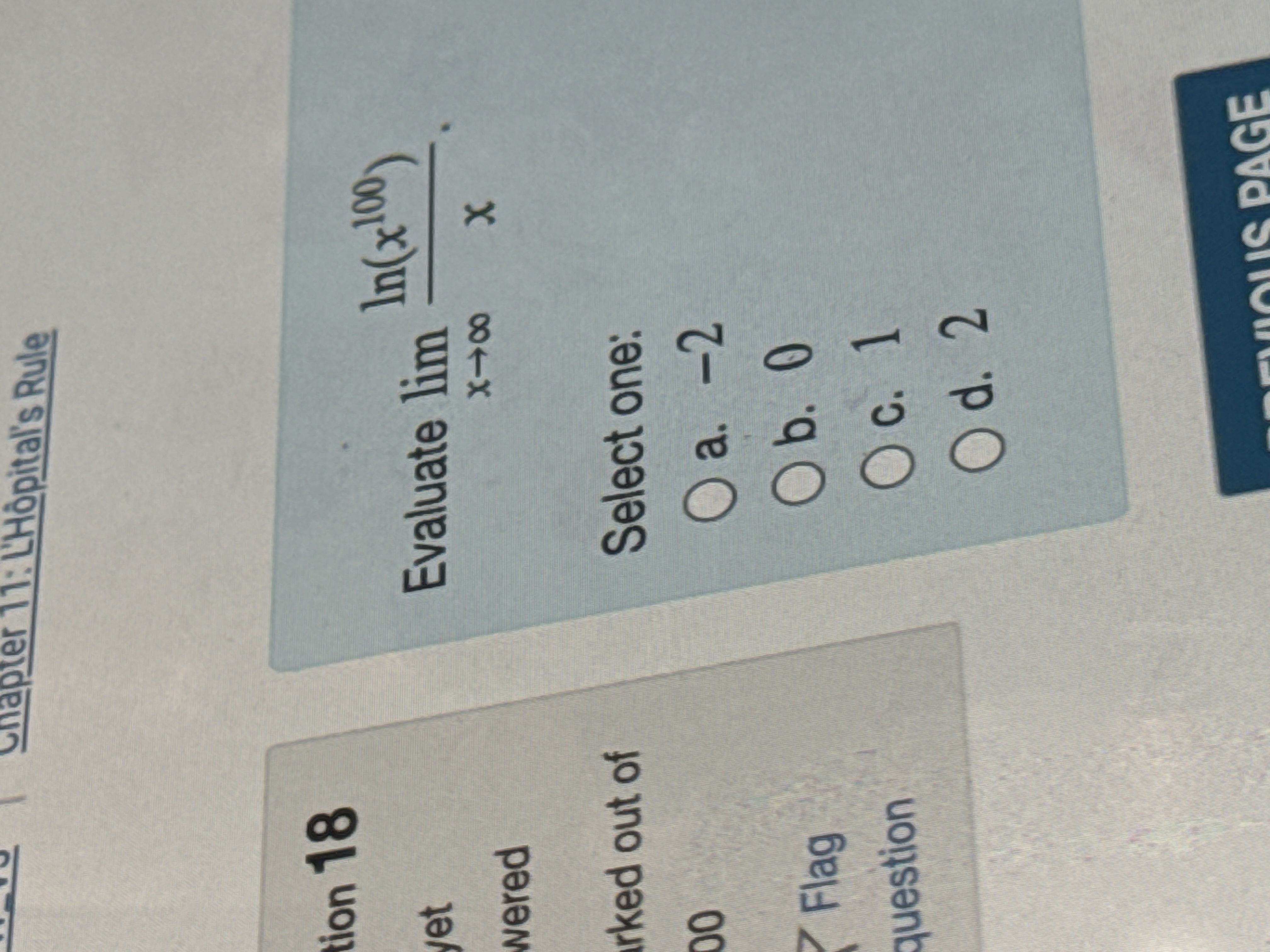 answer Chapter 17: L'Hopital's Rule