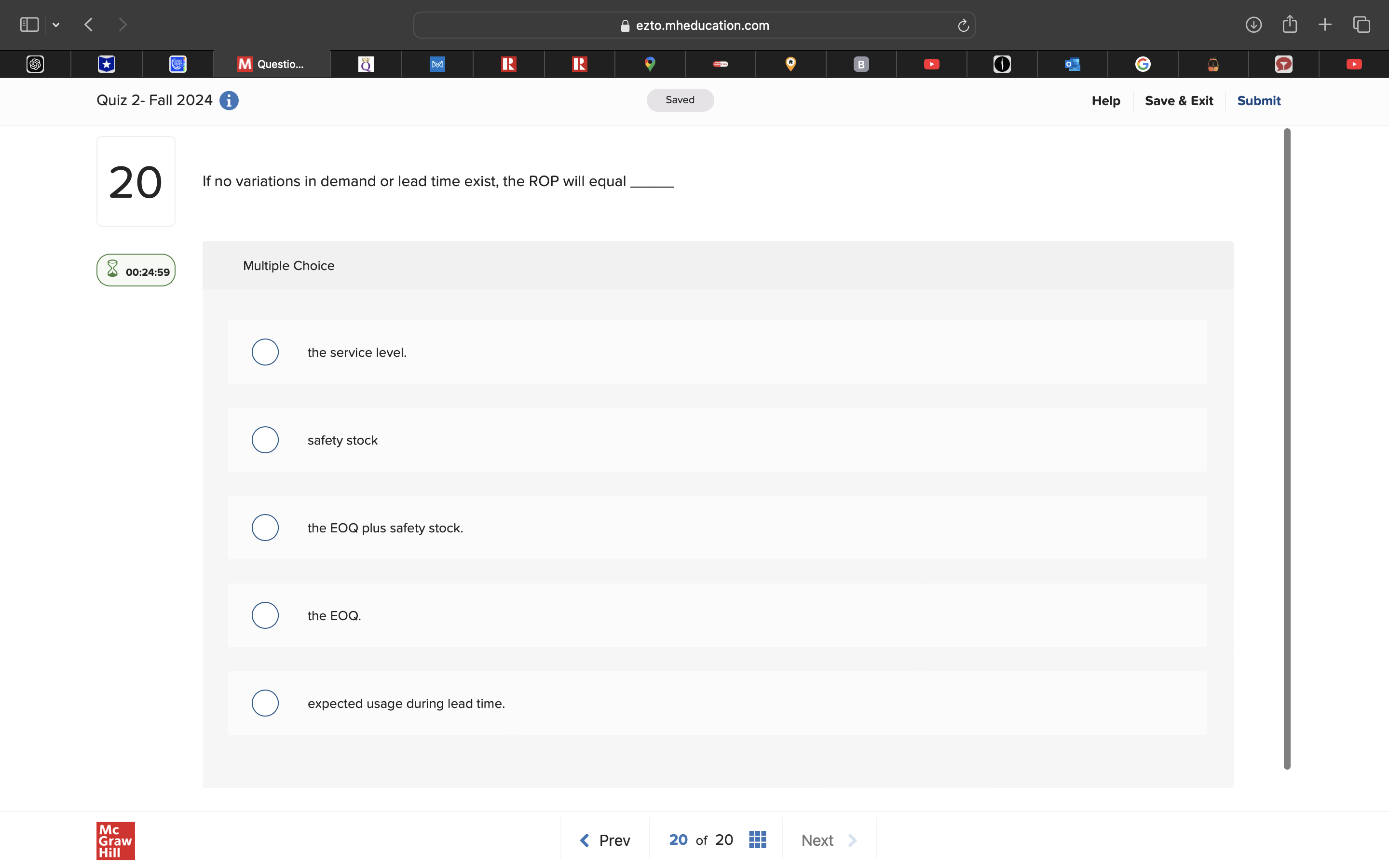 answer ezto.mheducation.com + M Question.. R R B
