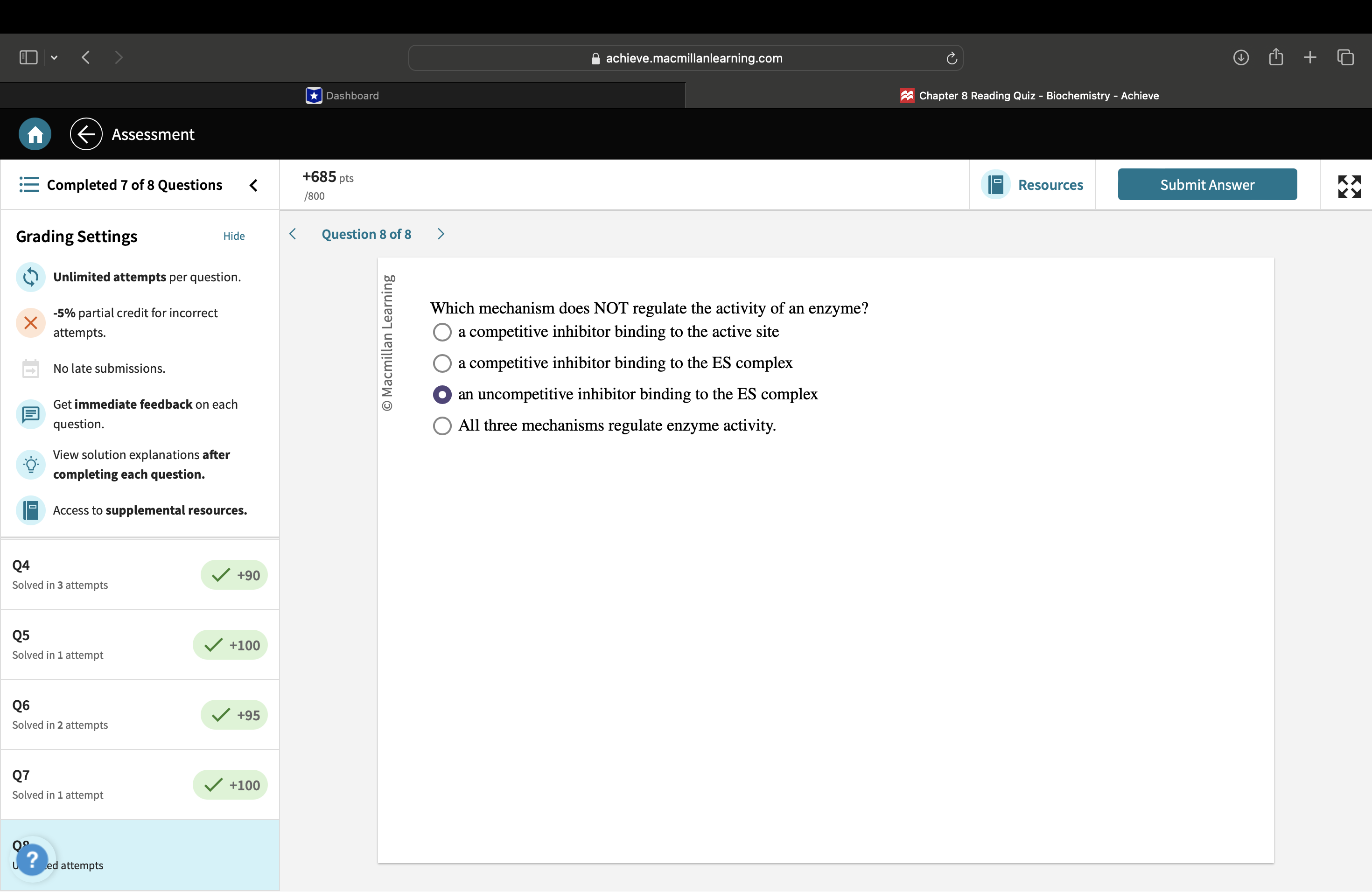 answer achieve.macmillanlearning.com + Dashboard
