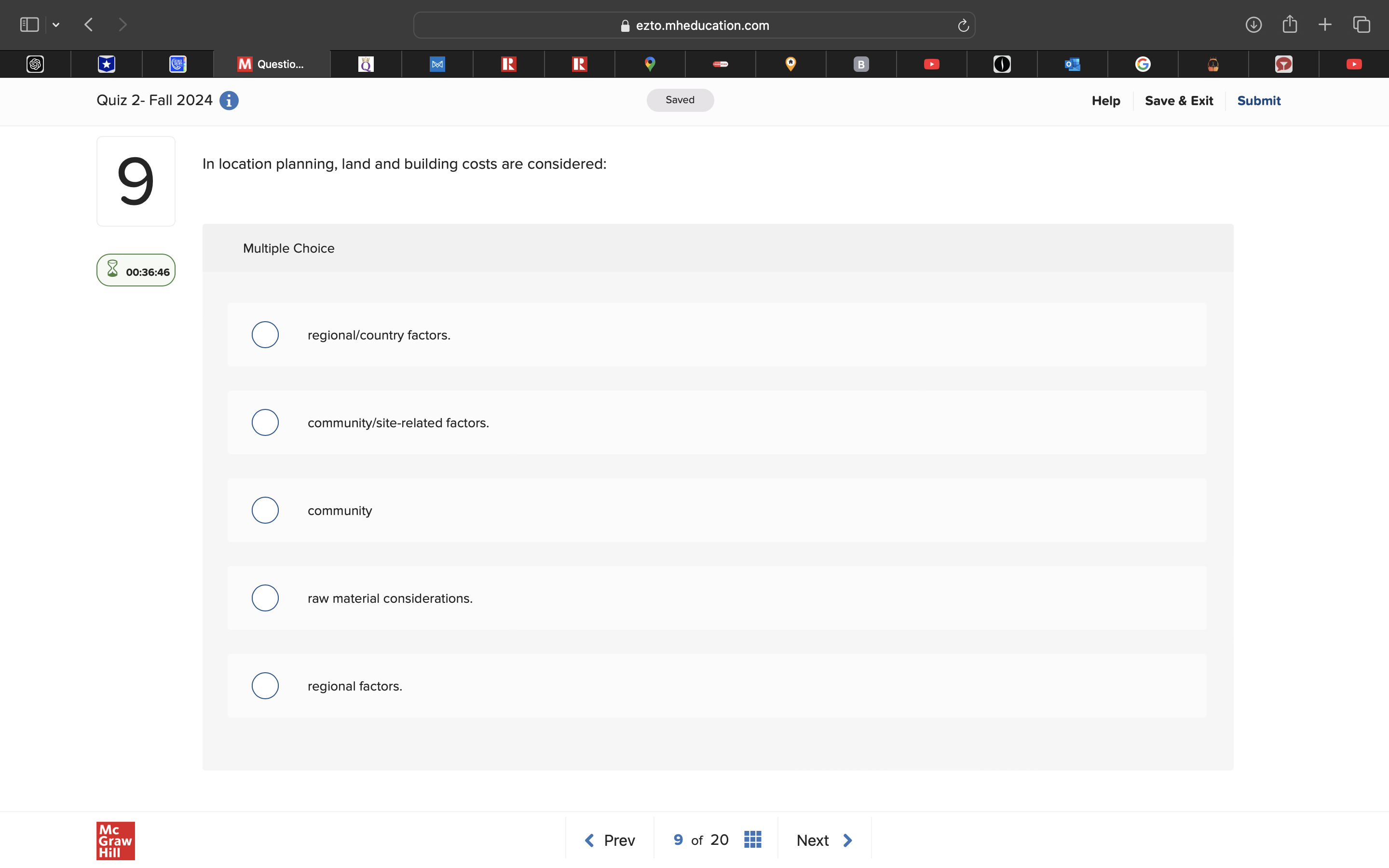answer ezto.mheducation.com + M Question.. R R B