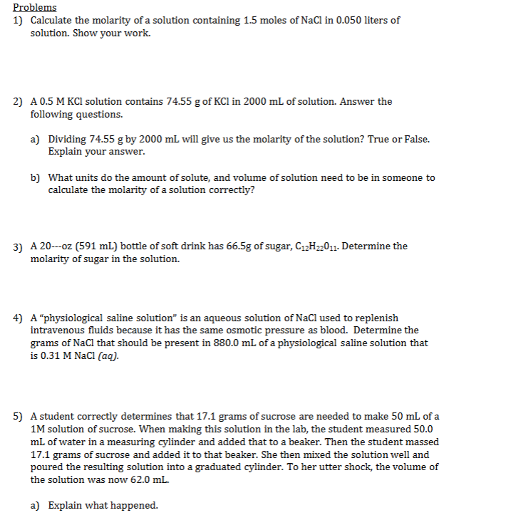 answer short Problems 1) 2) 3) 4) Calculate the