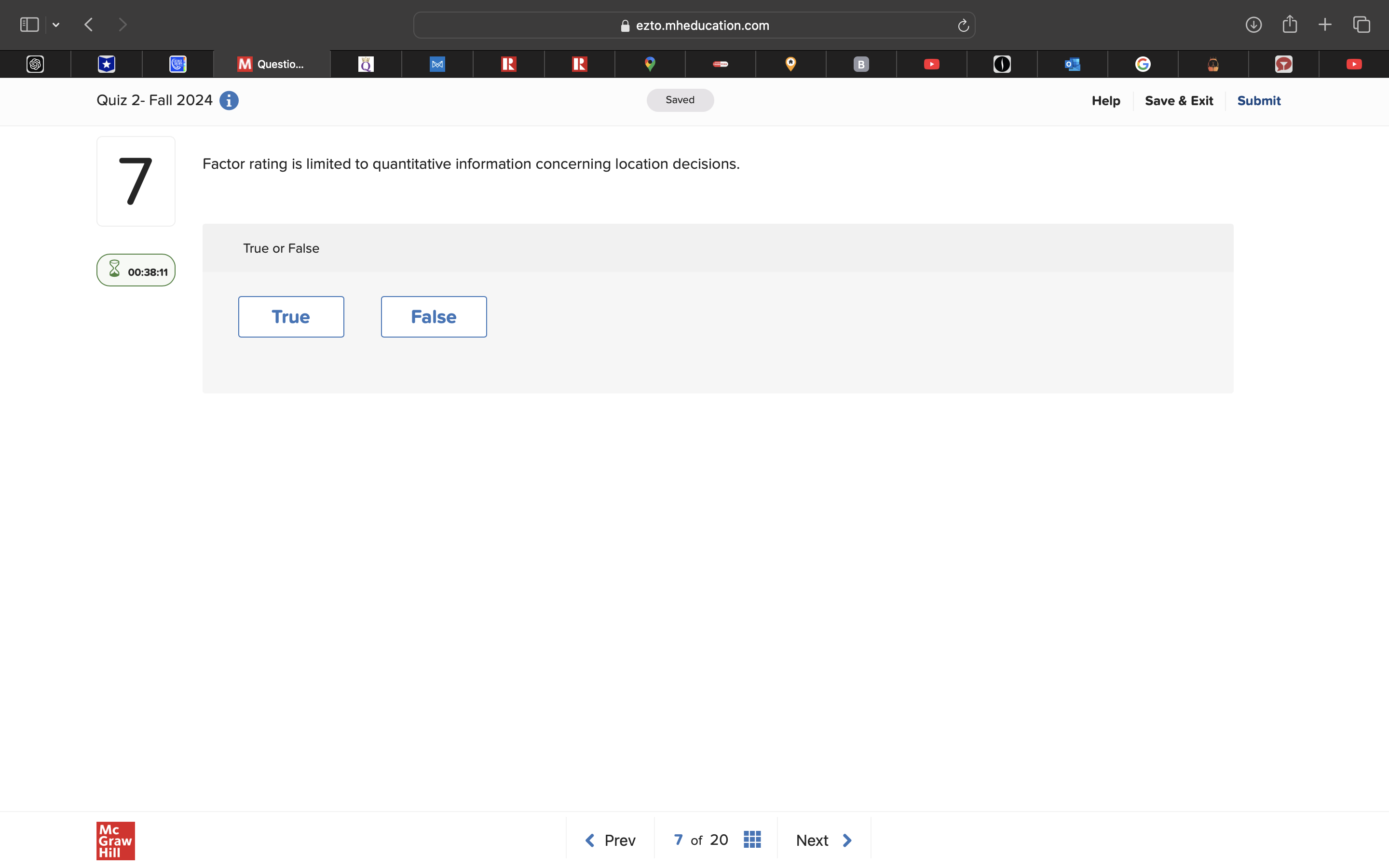 answer @ ezto.mheducation.com M Questio... 6]