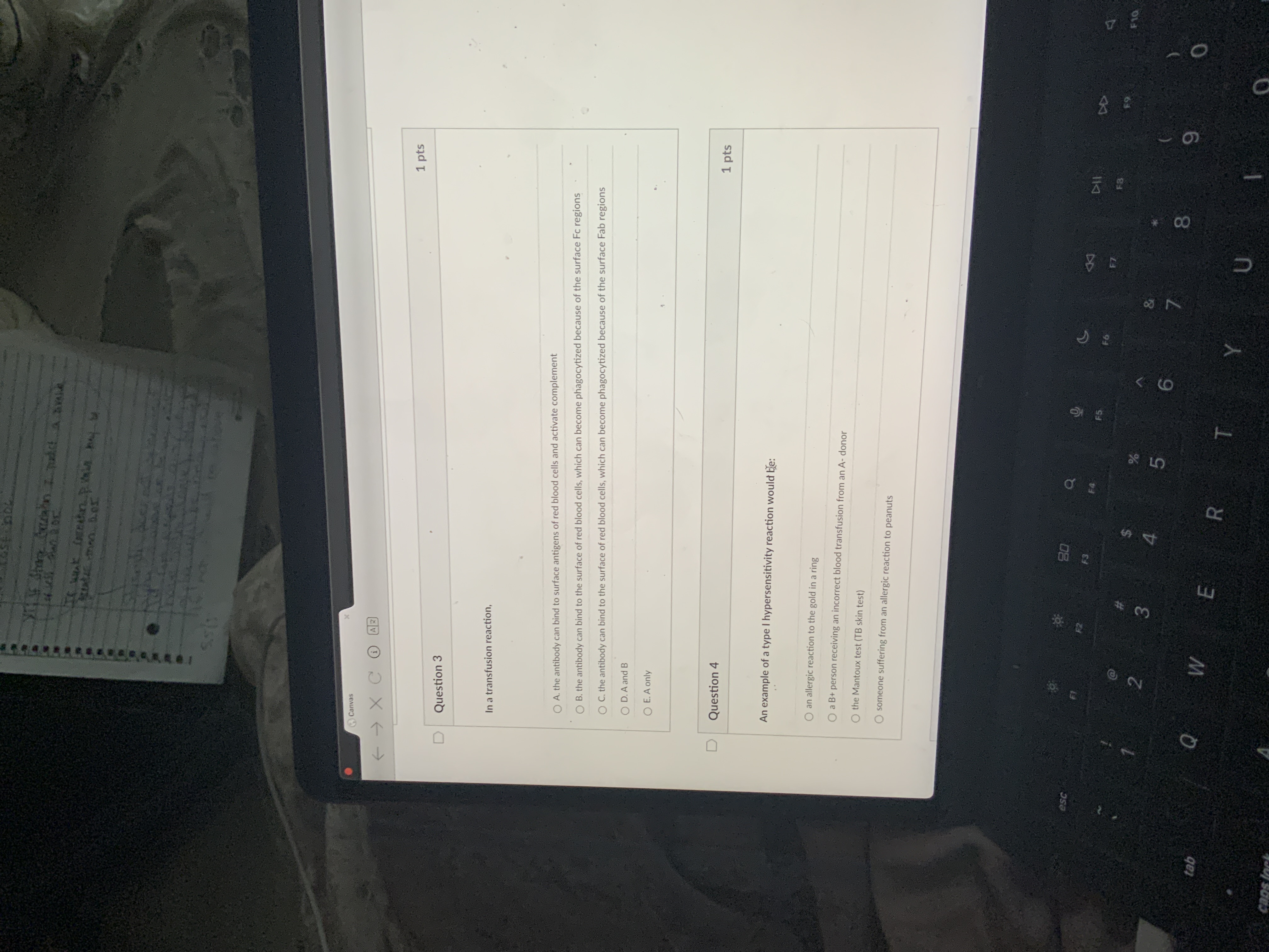 The correct answer question one and two Canvas F