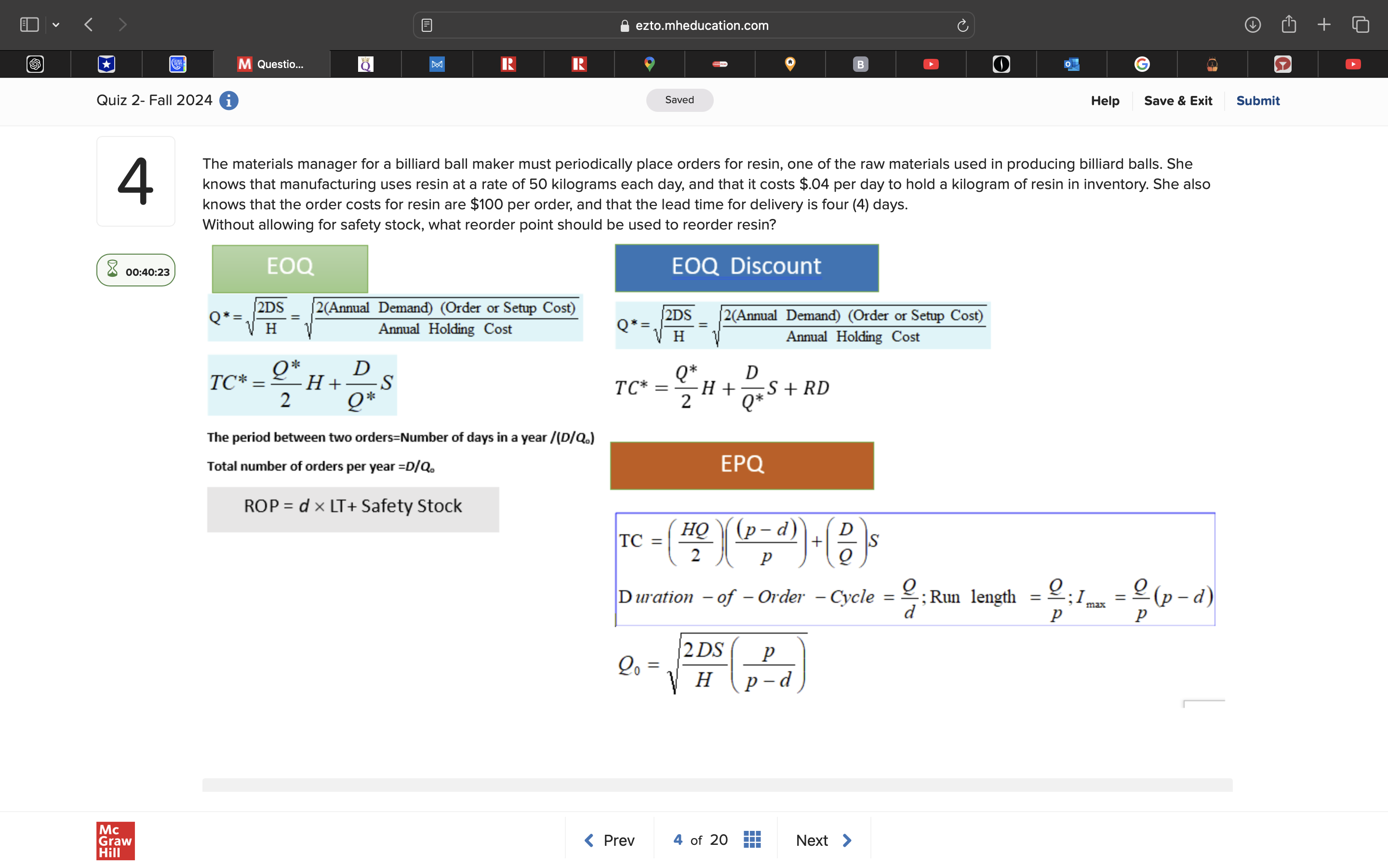 answer ezto.mheducation.com + M Question.. 8 R R