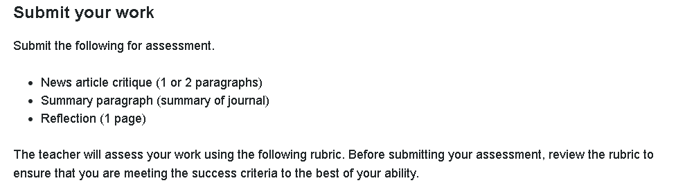 You will now use the feedback you have collected