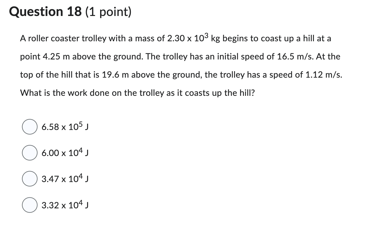 answer the question Question 18 (1 point) A