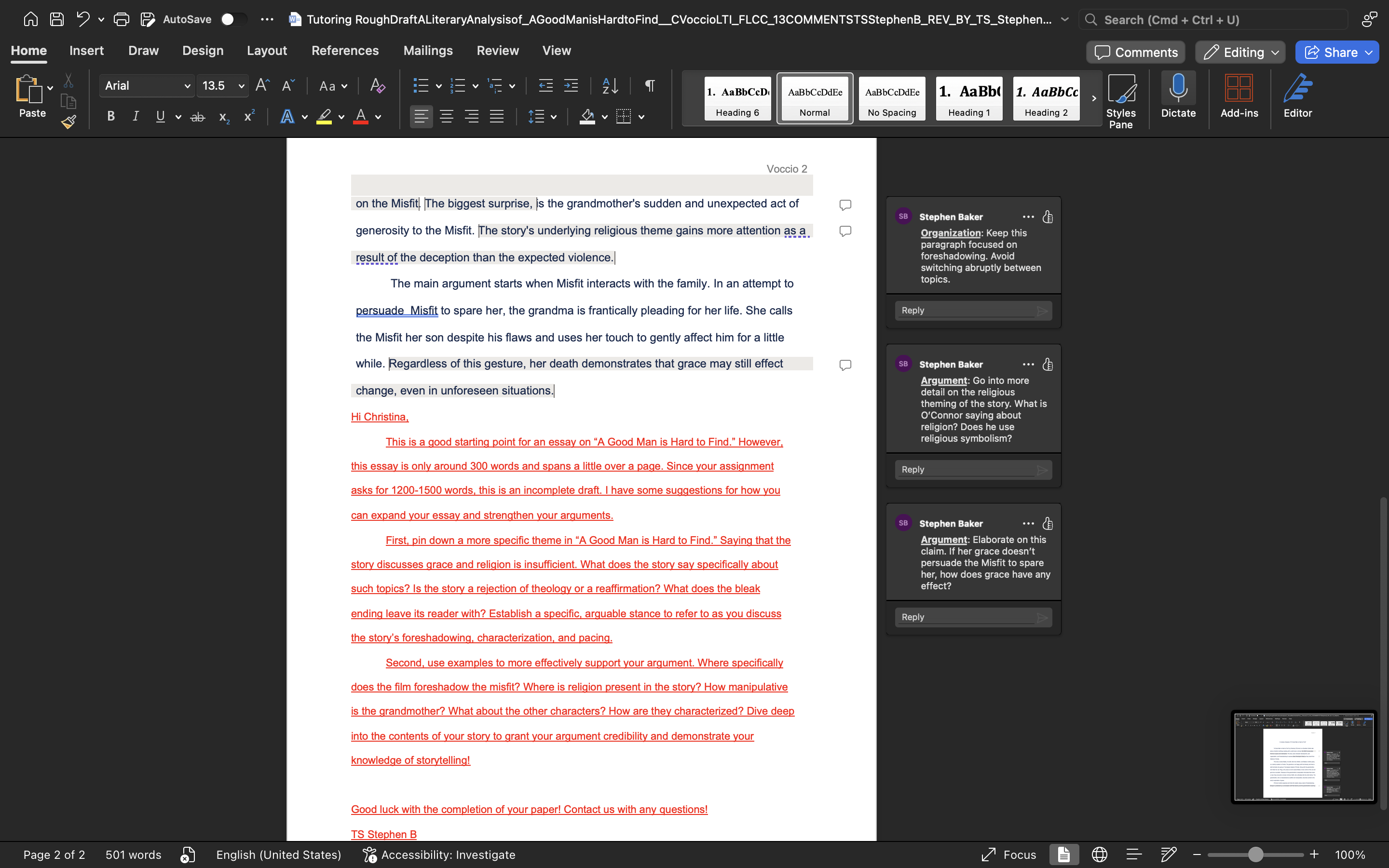 How can I correct my draft with the recommended