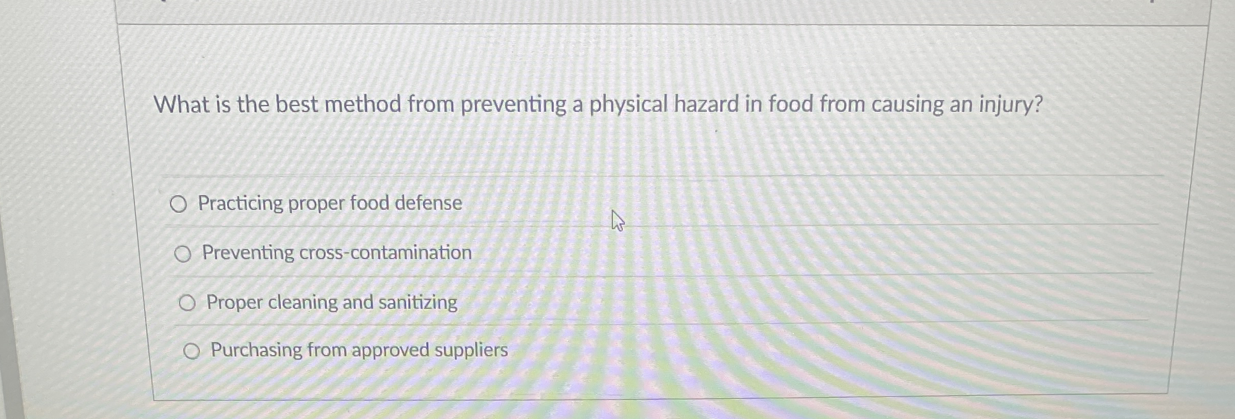 What is the best method from preventing a