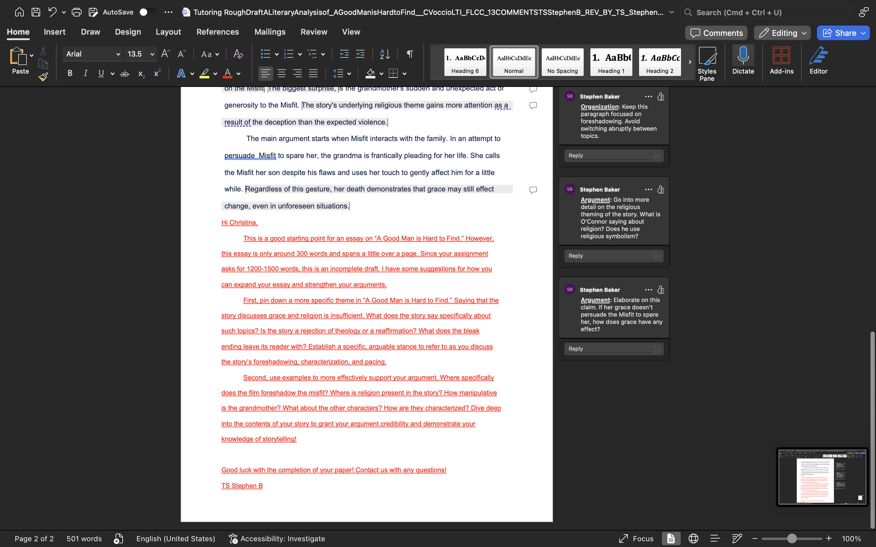 How can I correct my draft with the recommended