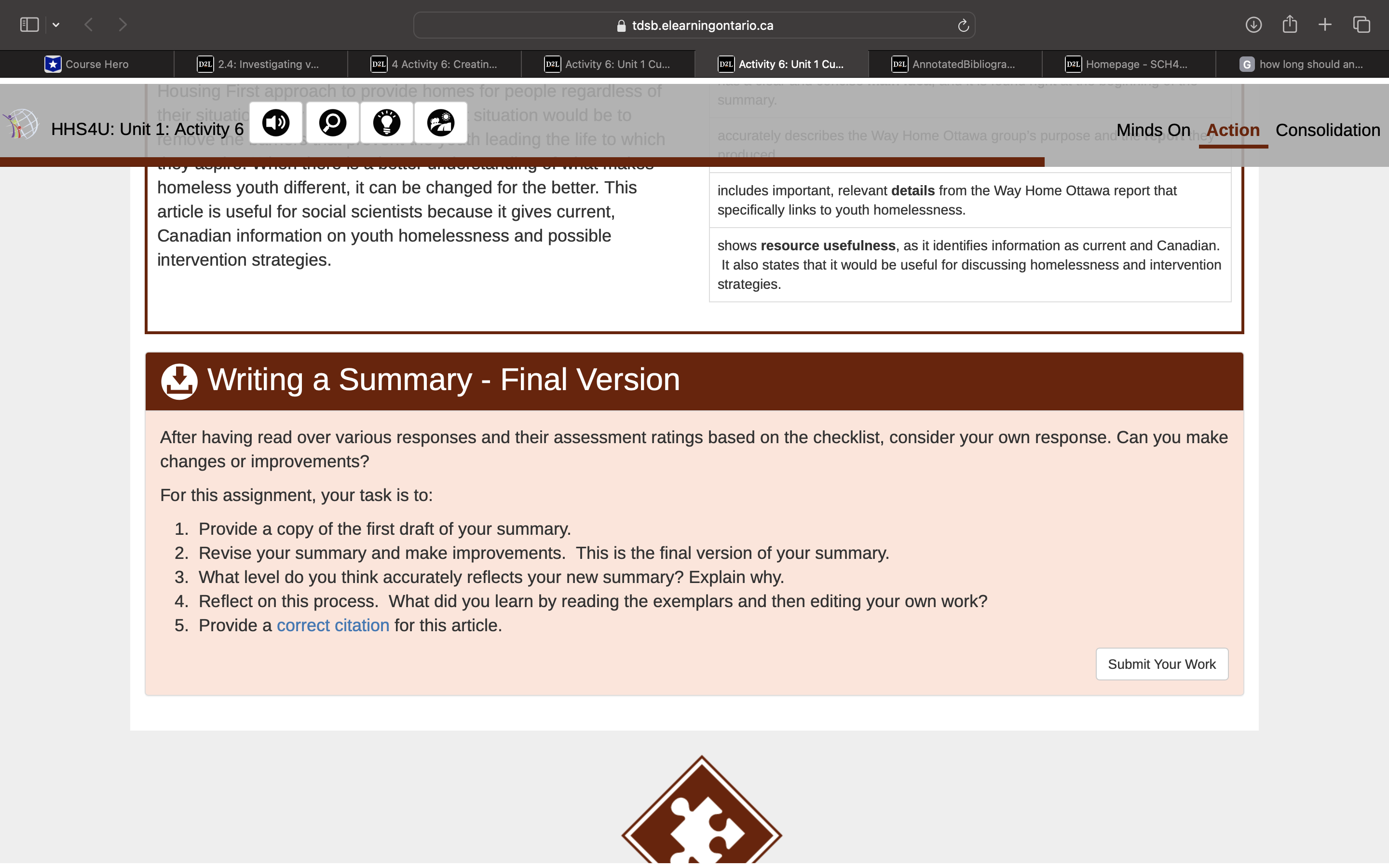 O v @ tdsb.elearningontario.ca RIS P e e vity 6: