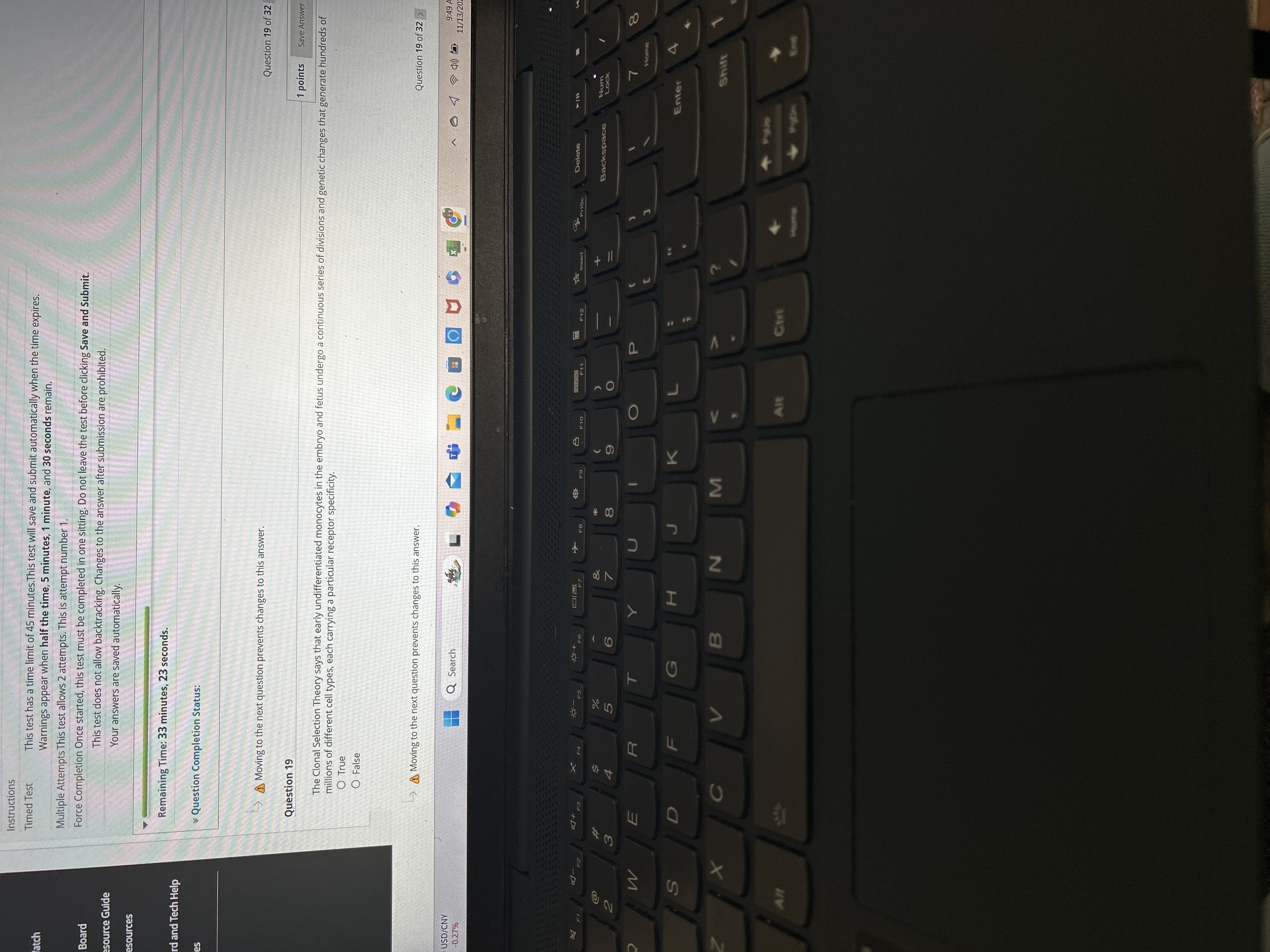 Answer Instructions Timed Test This test has a