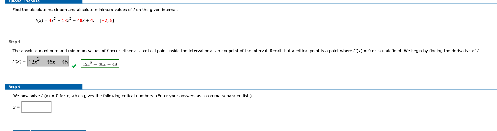answer orial Exercise Find the absolute maximum