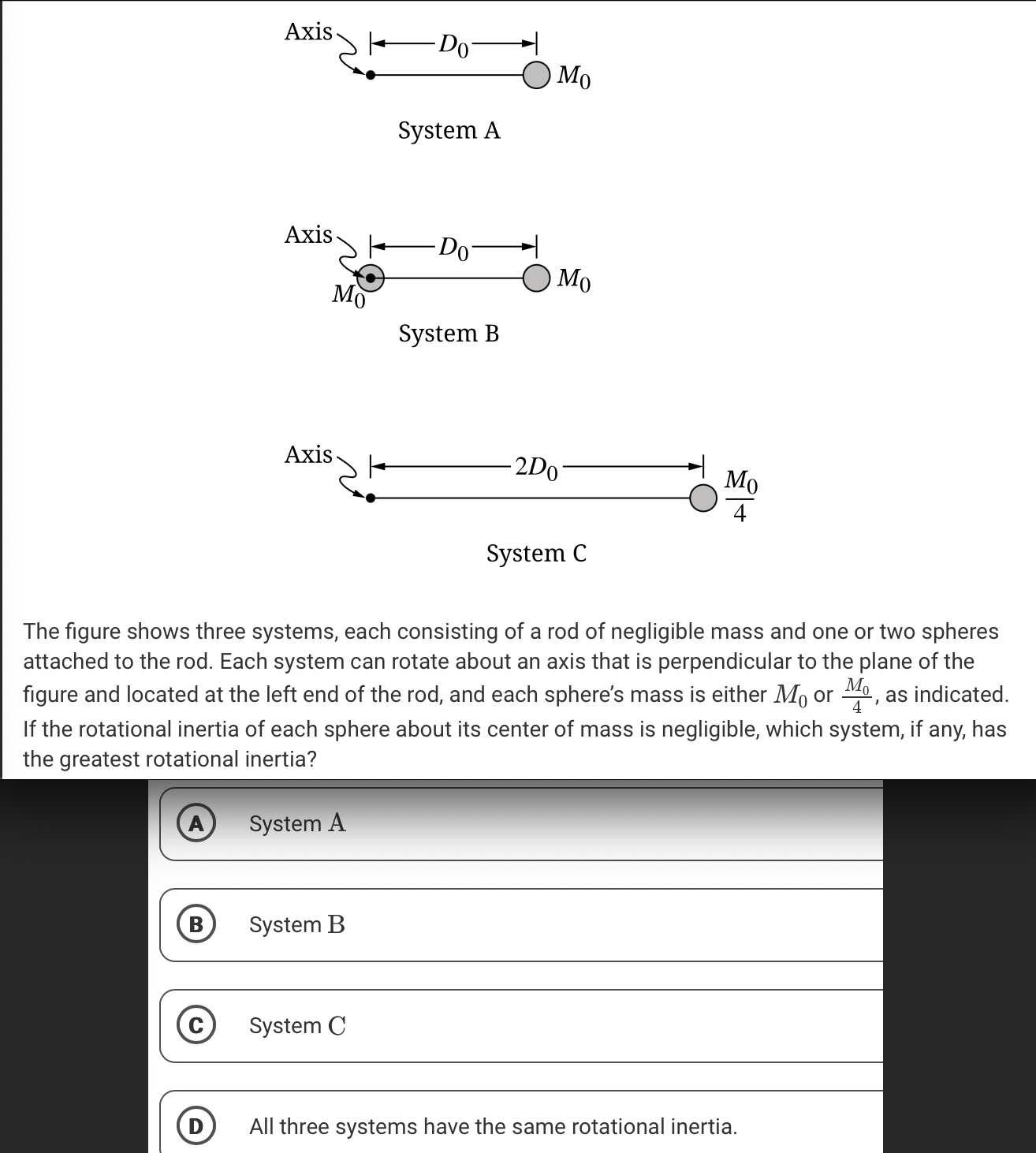 give the answer Axis Do Mo System A Axis Do O Mo