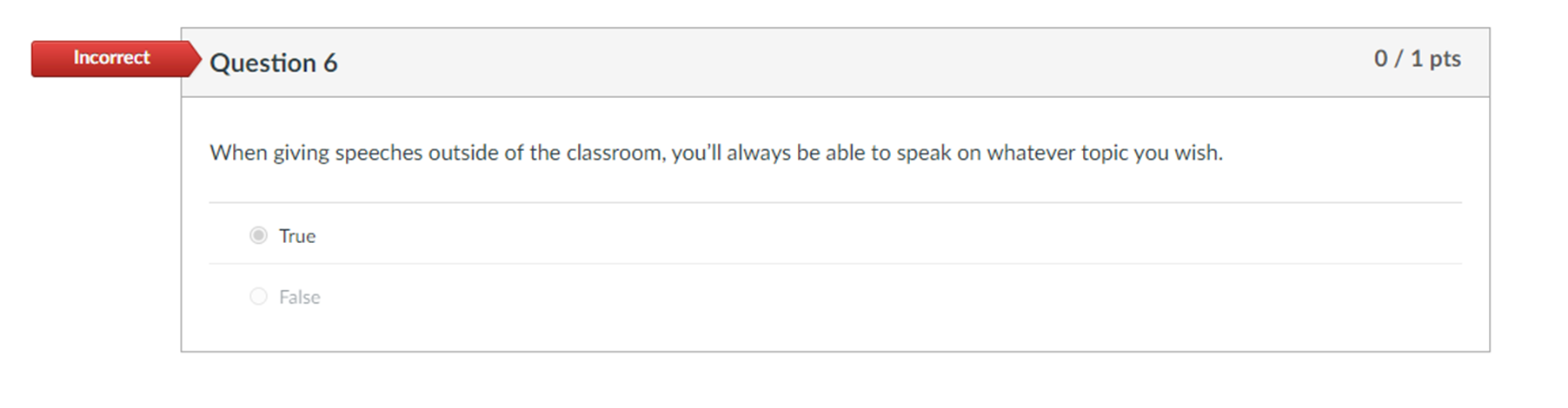 Question 2 0/1pts The specific purpose should