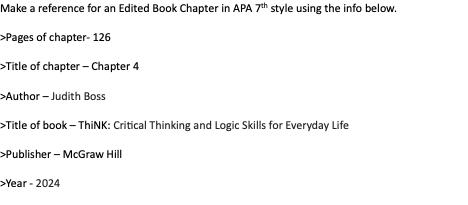 Make a reference for an Edited Book Chapter in