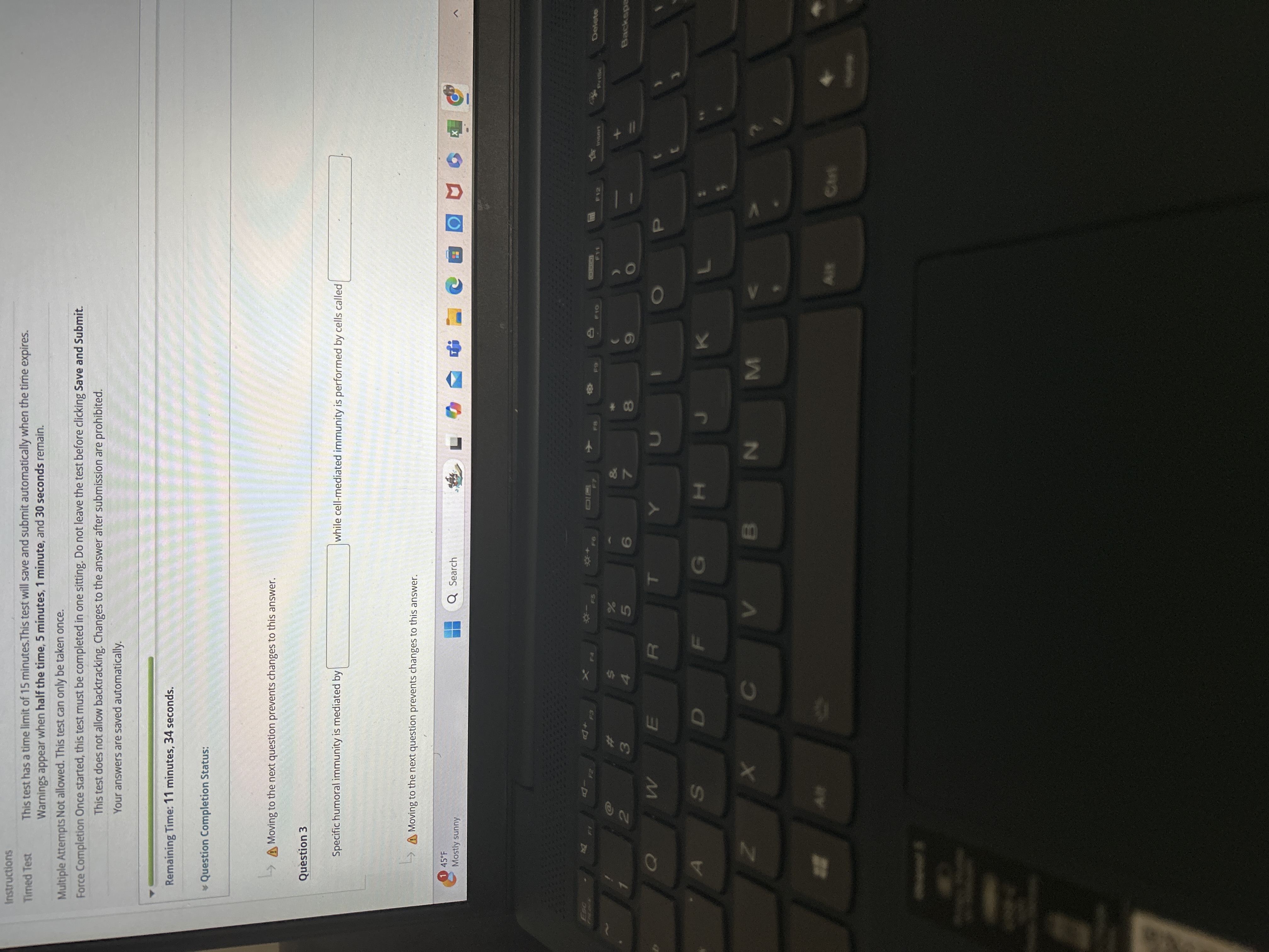 Fill in the blank Instructions Timed Test This