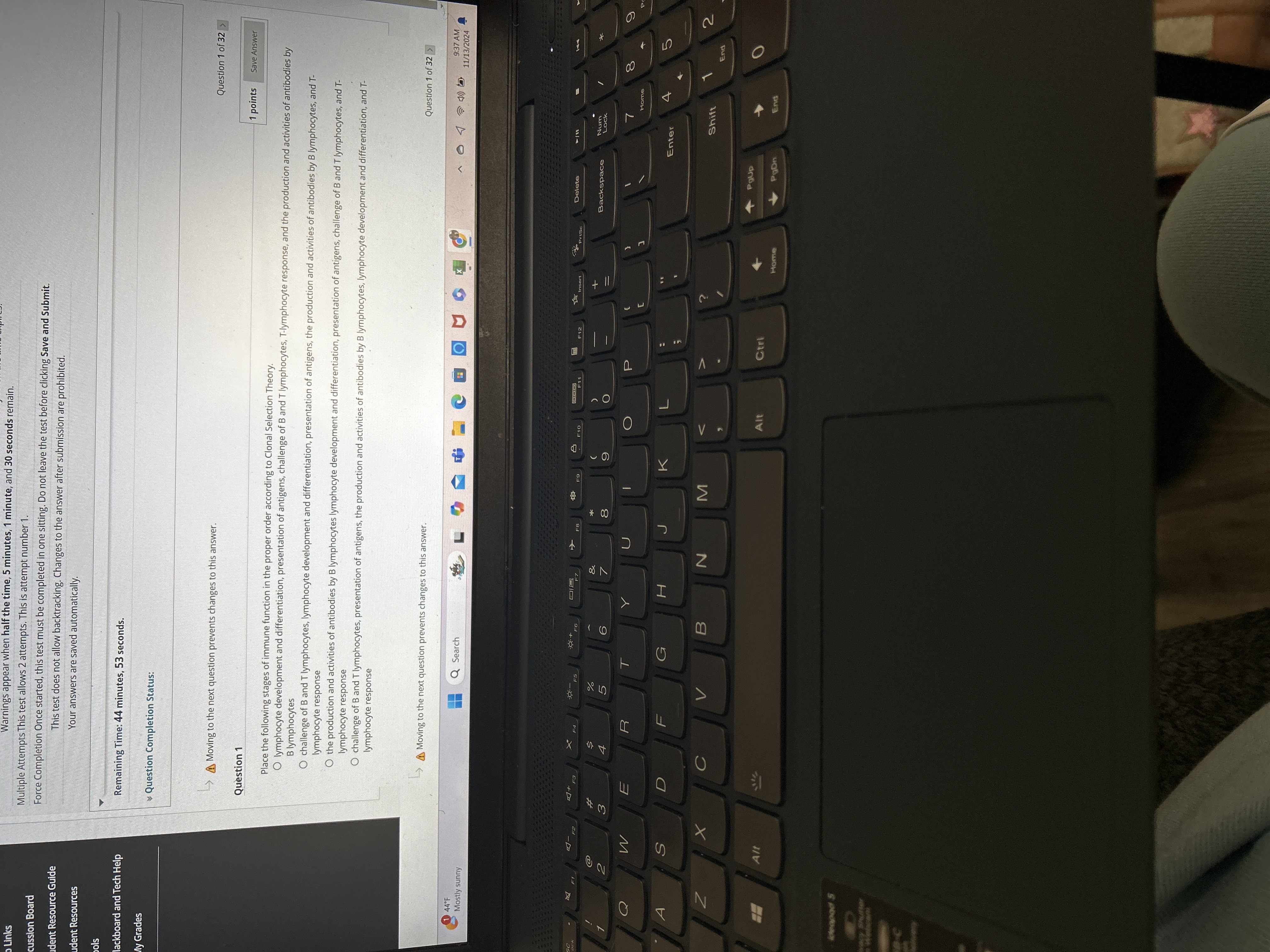 Answer Links Warnings appear when half the time,