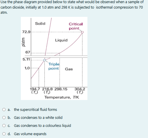 answer the question Use the phase diagram