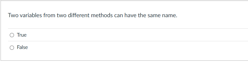 answer Two variables from two different methods