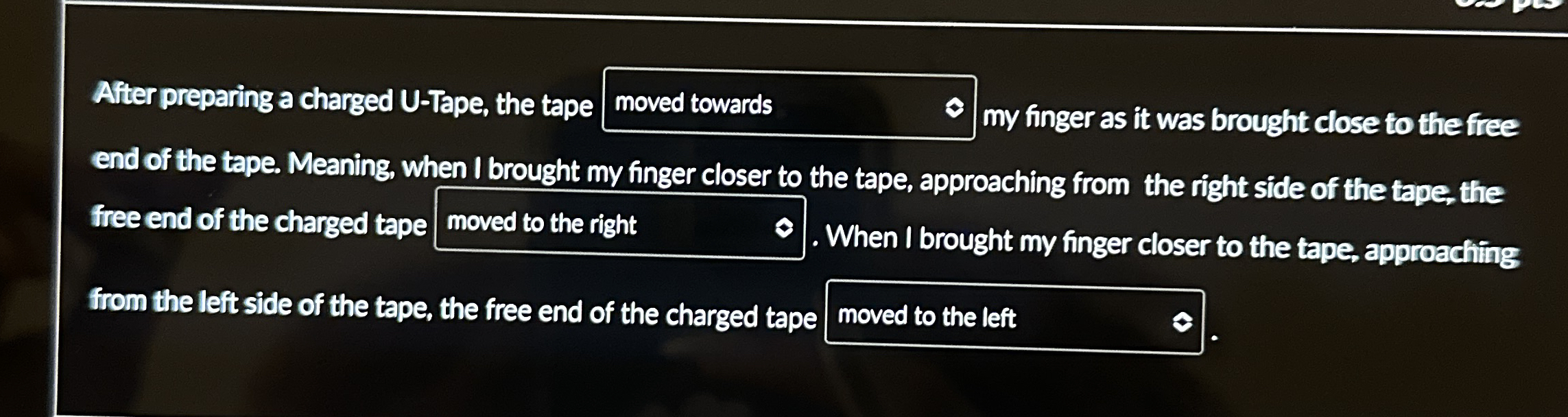 After preparing a charged U - Tape, the tape