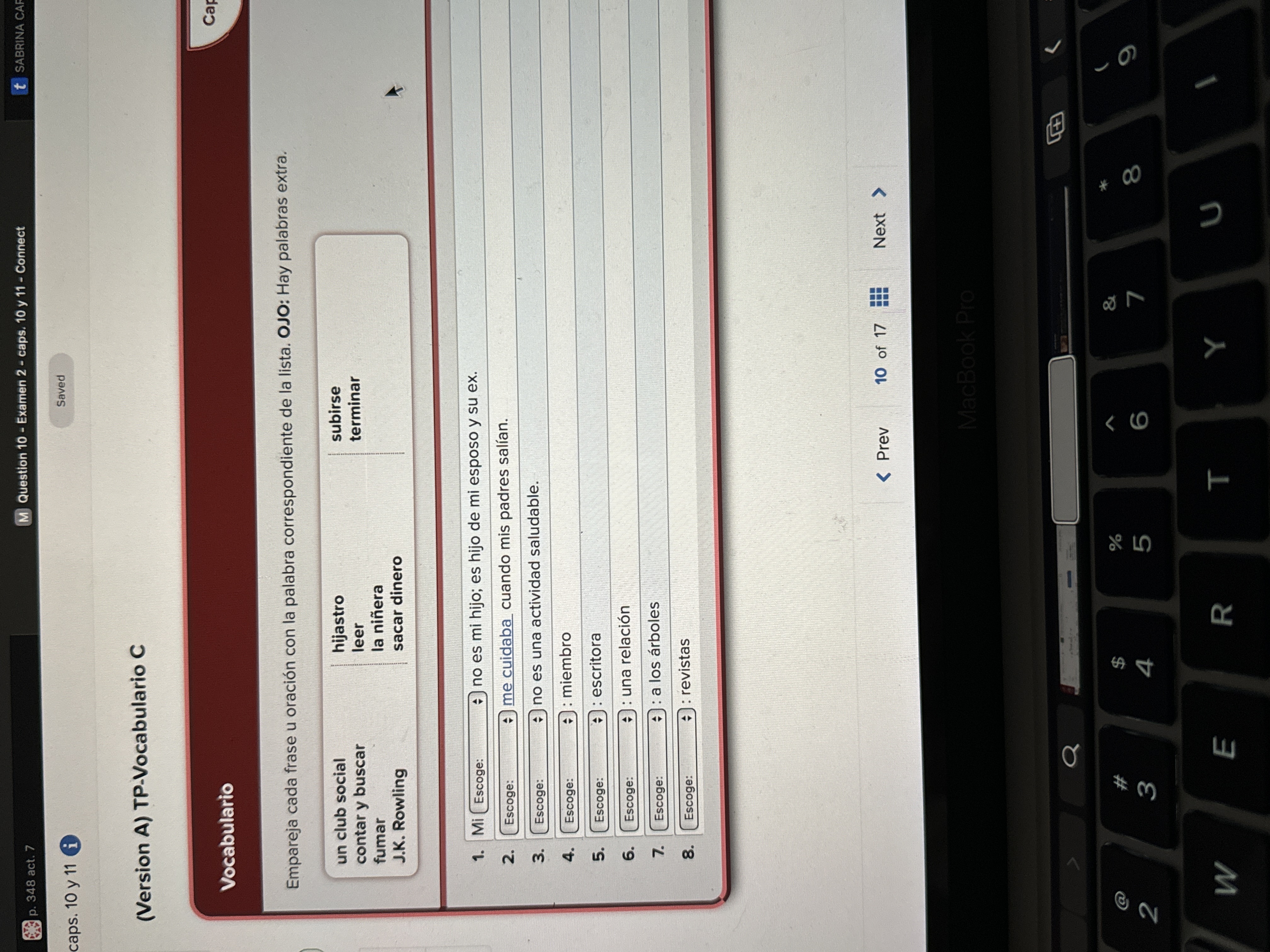 Answer p. 348 act. 7 M Question 10 - Examen 2 -