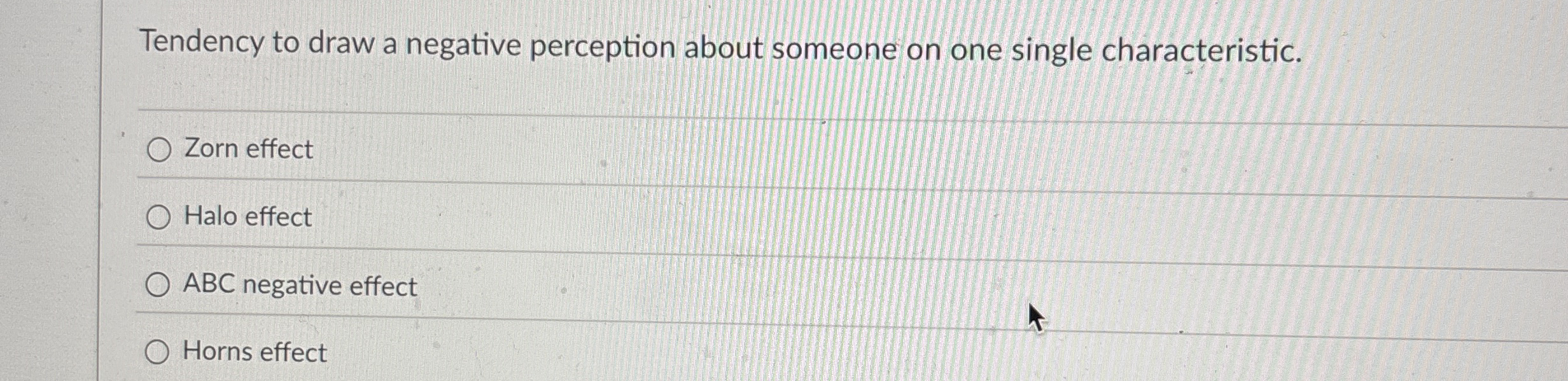 Tendency to draw a negative perception about