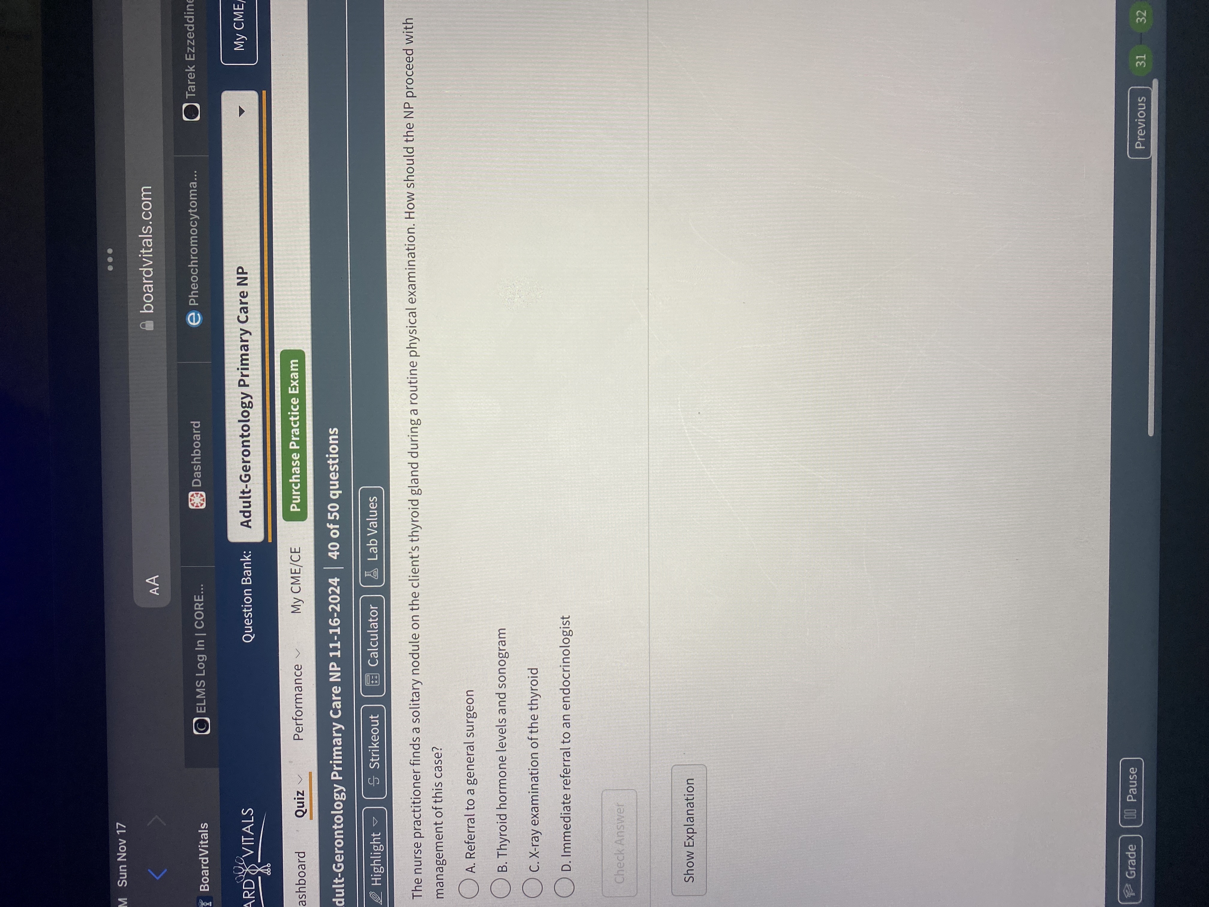 Answer Sun Nov 17 . .. AA A boardvitals.com