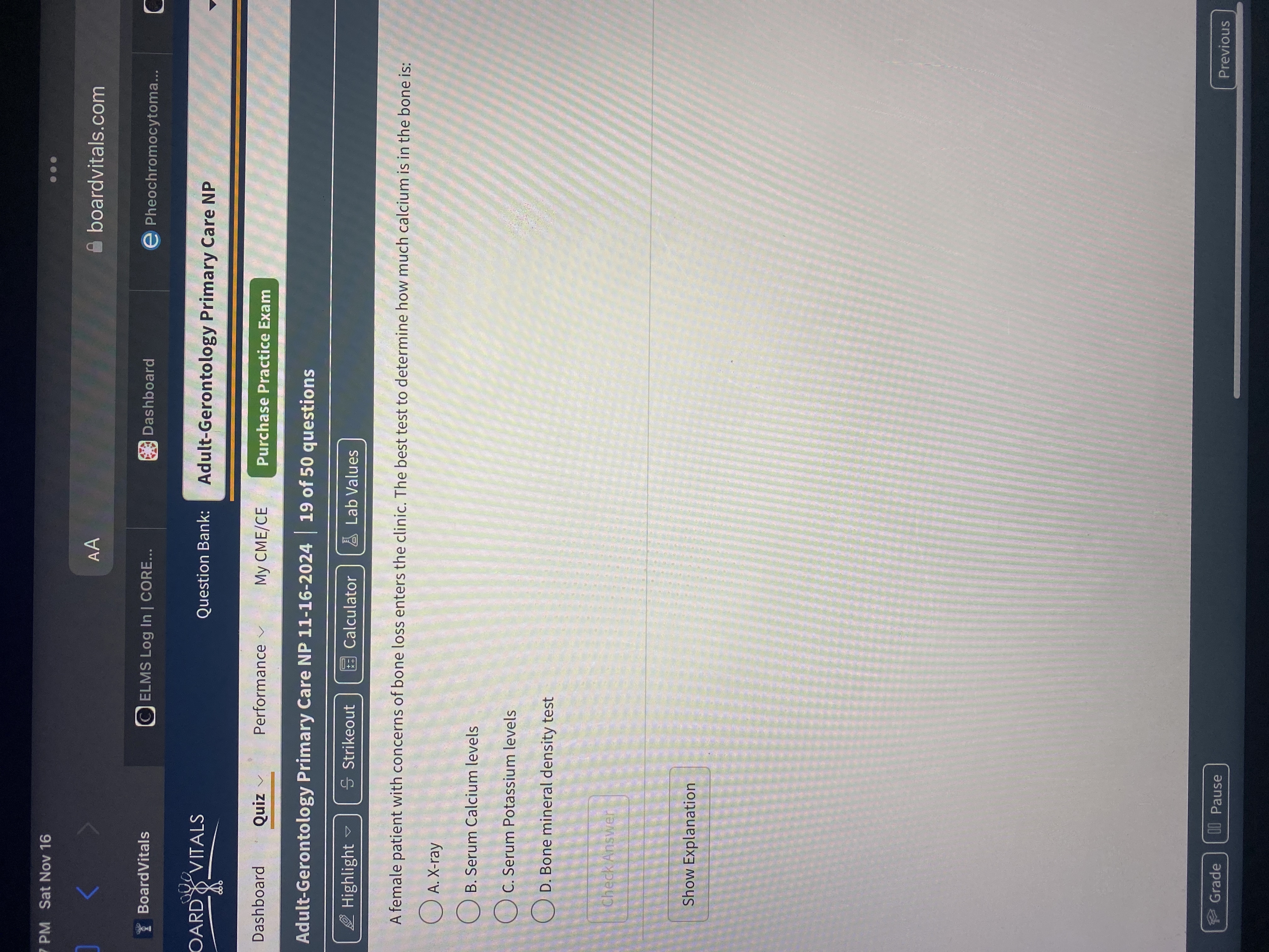 Answer PM Sat Nov 16 . . . AA boardvitals.com