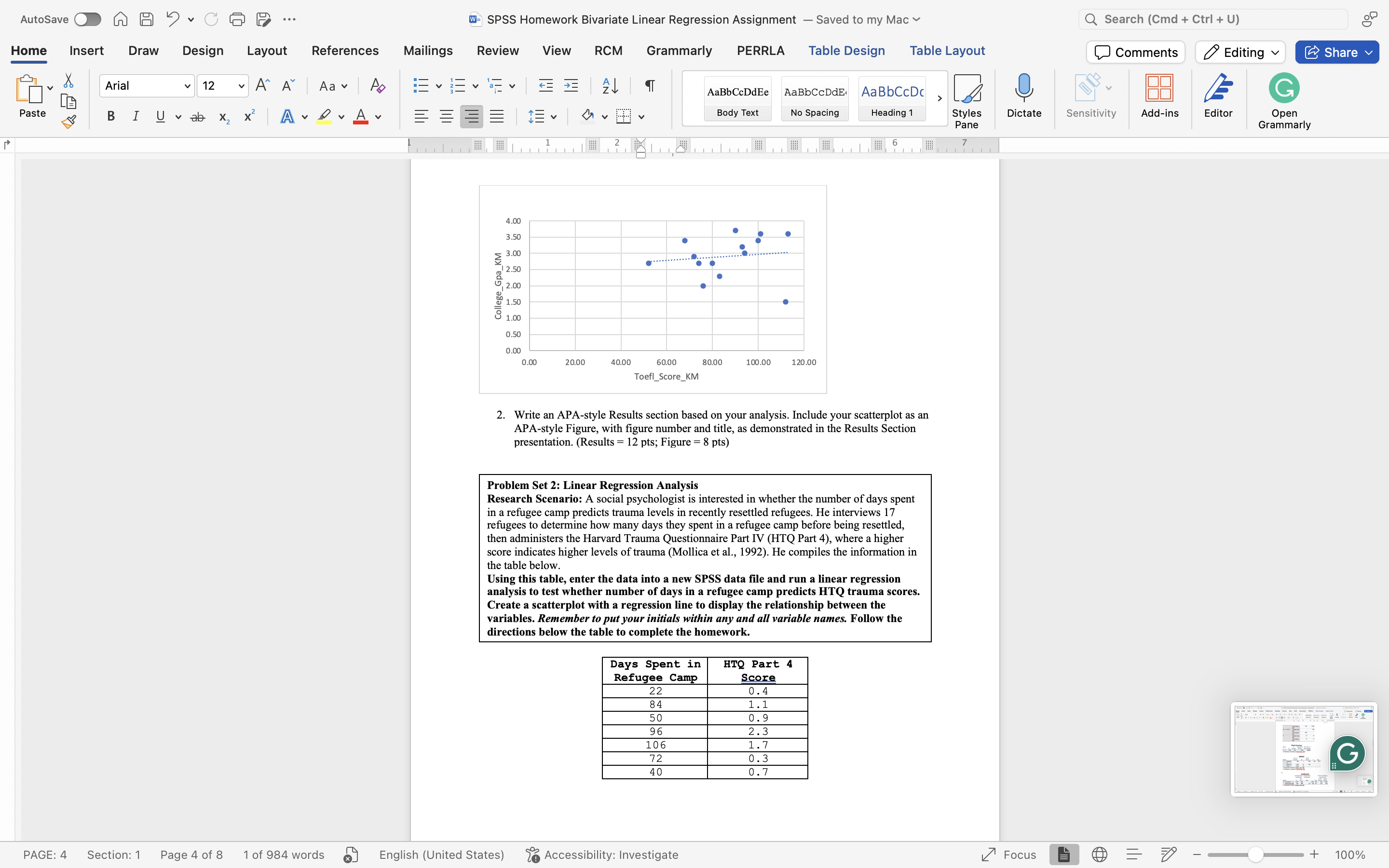 AutoSave O A A . CG 9 ... W= SPSS Homework
