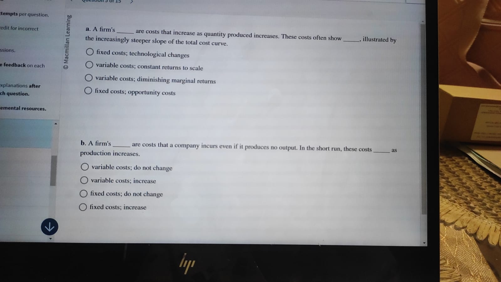 ANSWER tempts per question. edit for incorrect a.