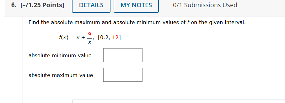 Please answer clearly and concisely 6. [-/1.25