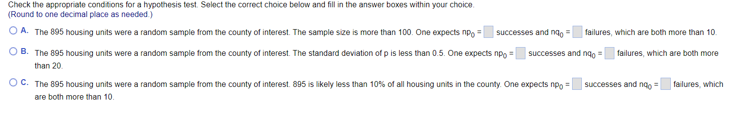 part three do the same Check the appropriate