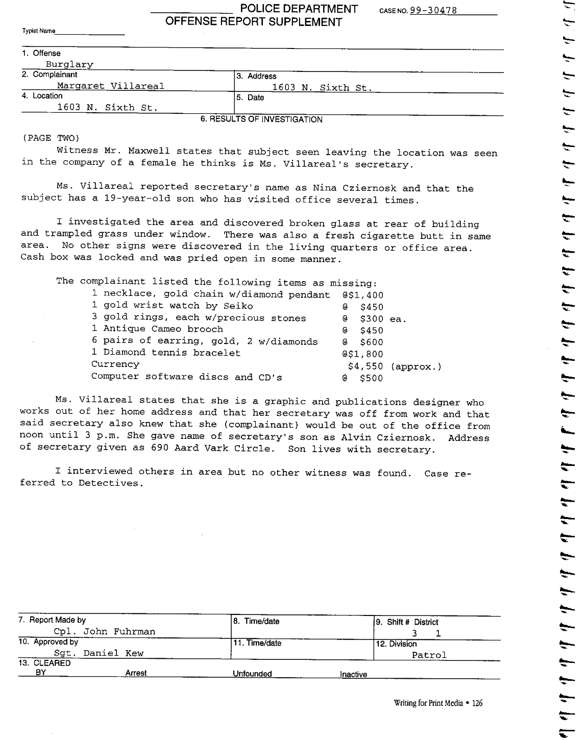 putting together a story from raw data found in