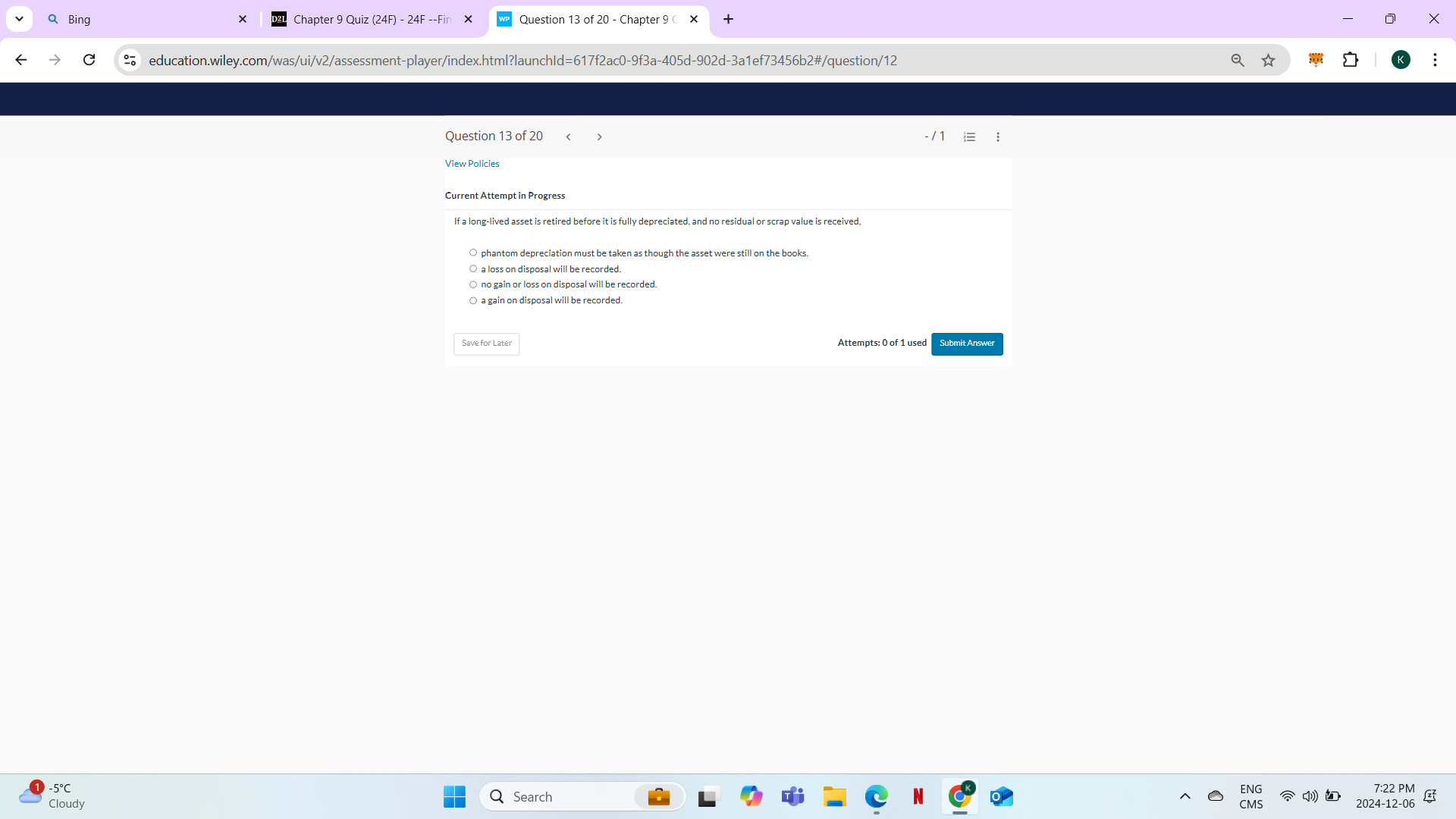 ANSWER Q Bing X D2L Chapter 9 Quiz (24F) - 24F
