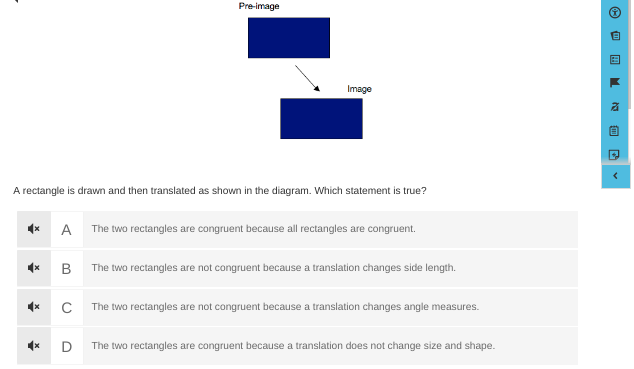 answer Pre-image Image E A rectangle is drawn and then translated as