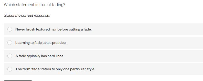 answer Which statement is true of fading? Select