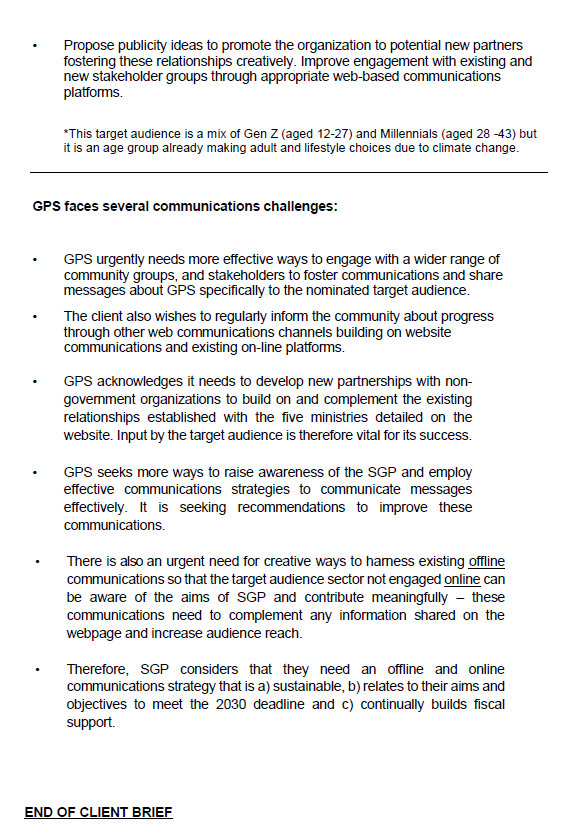 What to write for a reversed client brief?